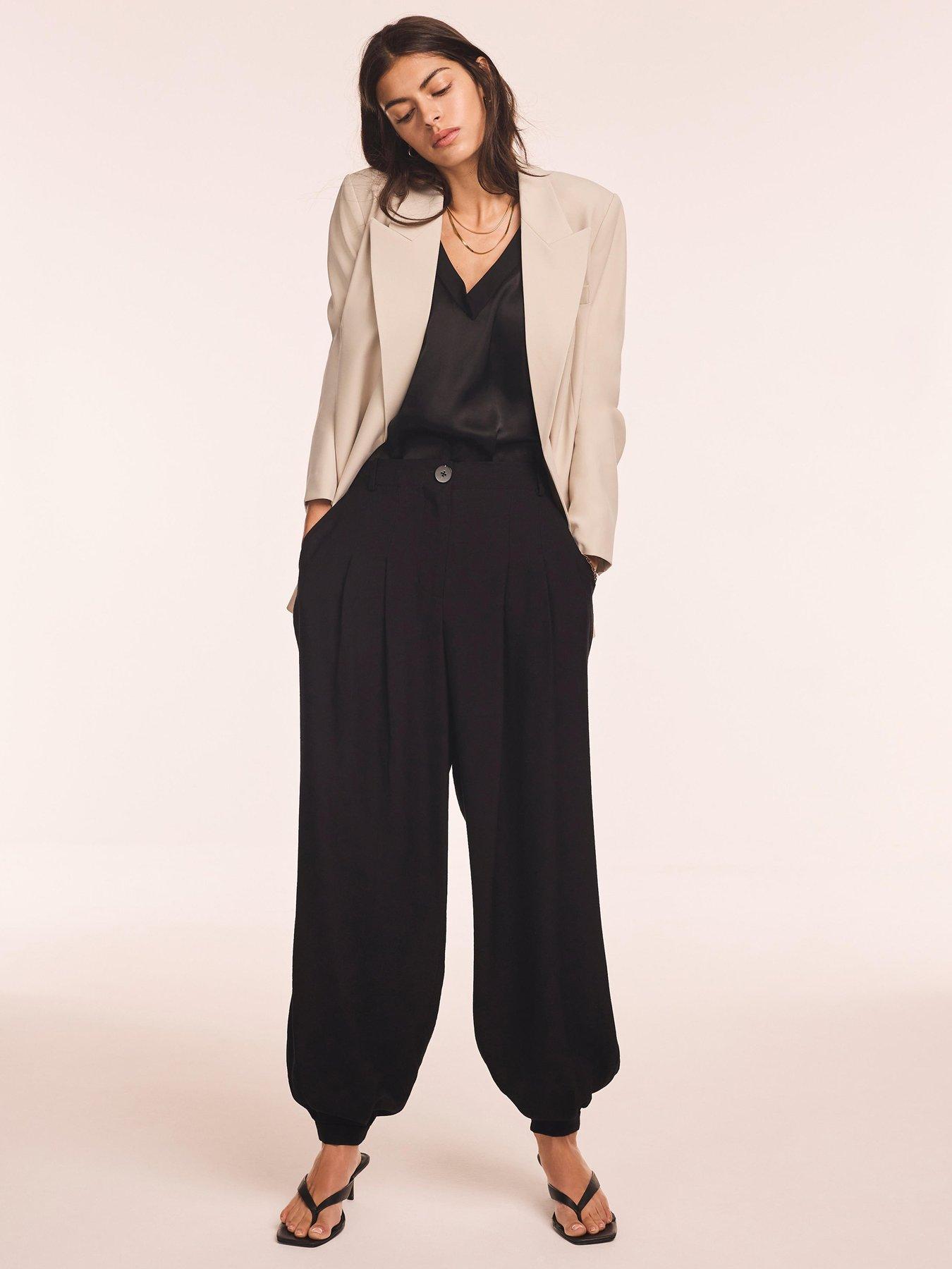 Mint Velvet Cuffed Balloon Jogger - Black