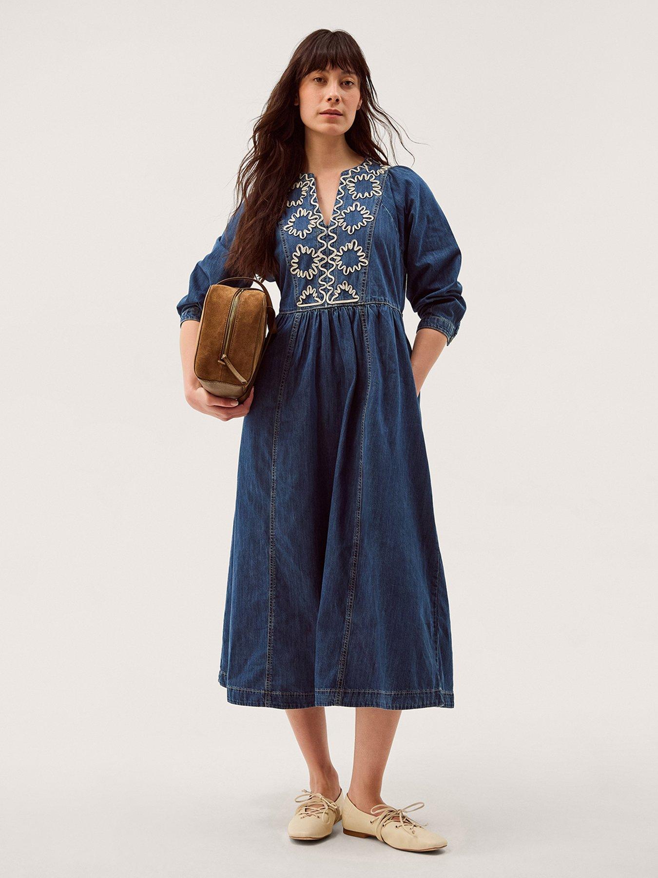 Monsoon Betty Cornelli Dress - Blue