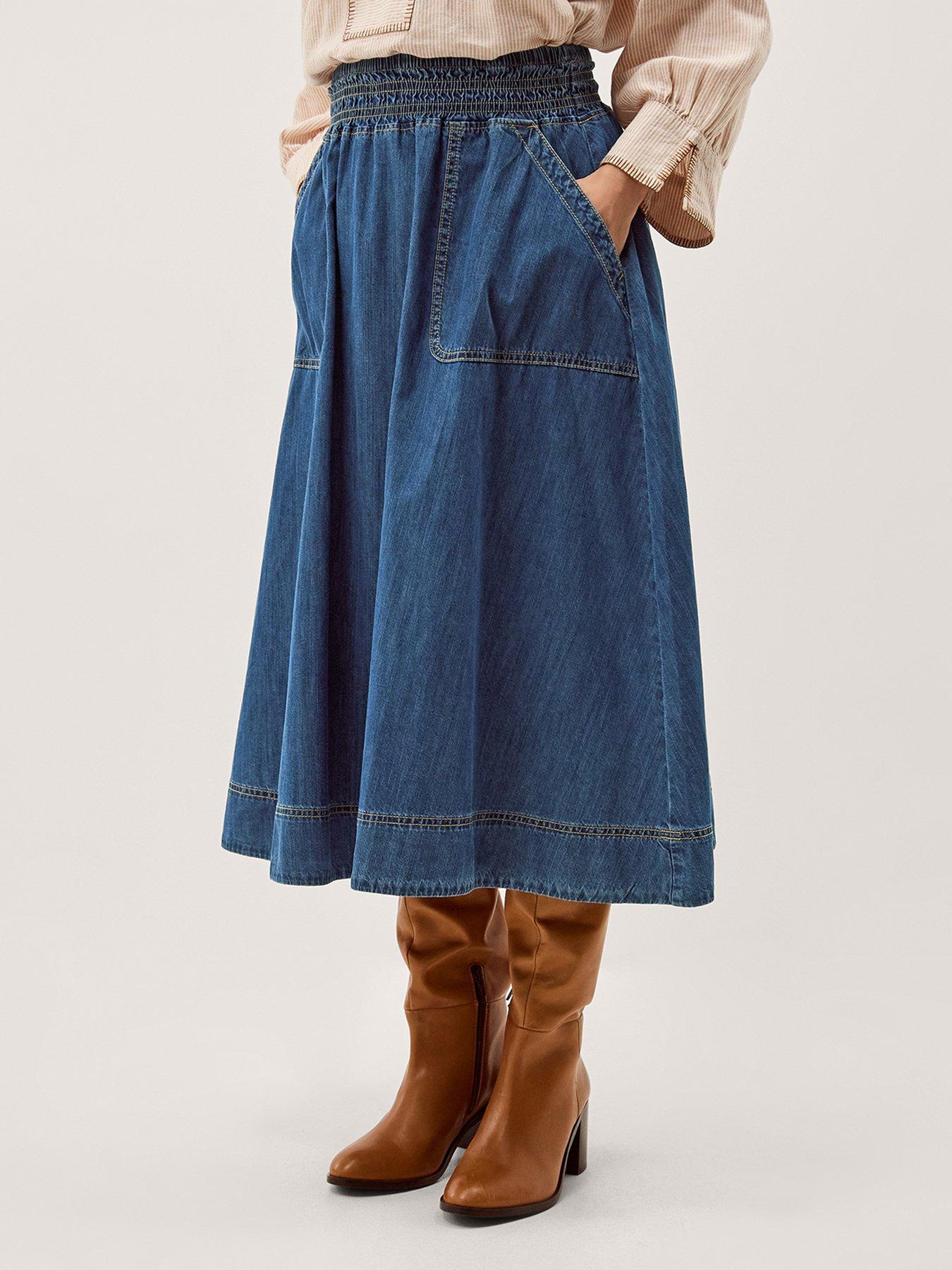 Monsoon Sophie Shirred Skirt