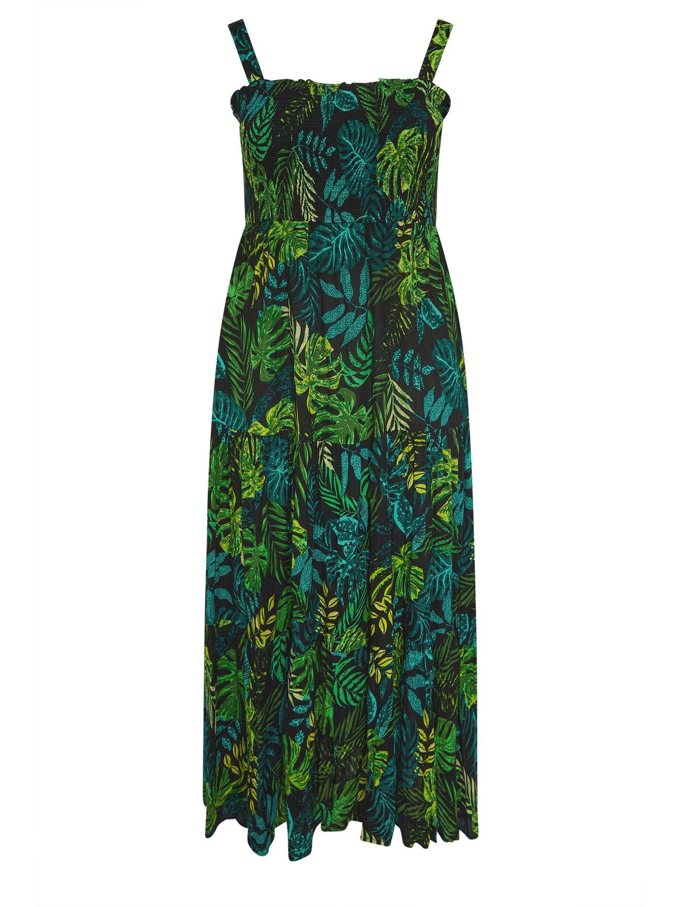 Image 5 of 5 of Yours Curve Shirred Strappy Maxi Dress