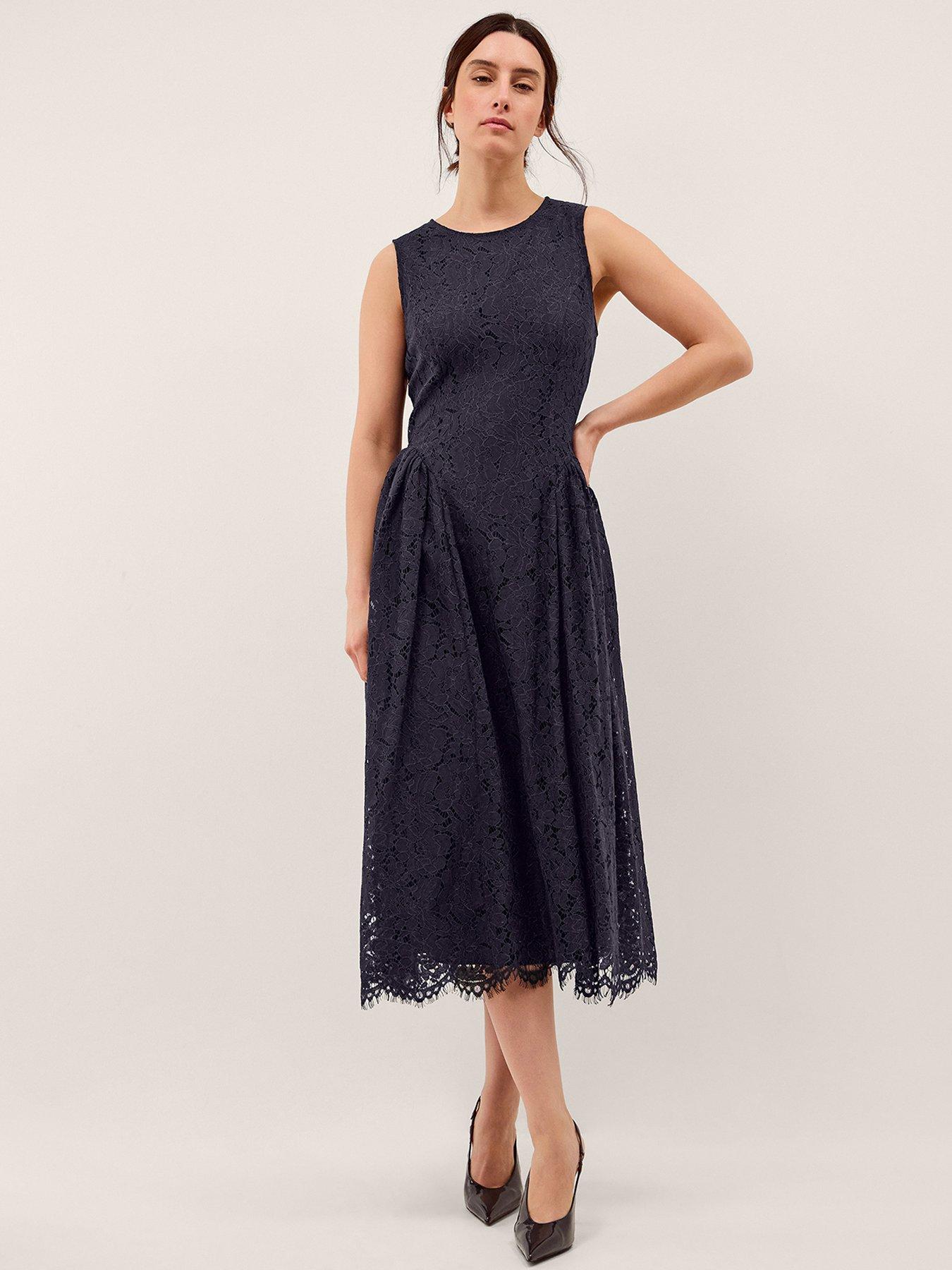 Monsoon Lydia Lace Dress - Blue