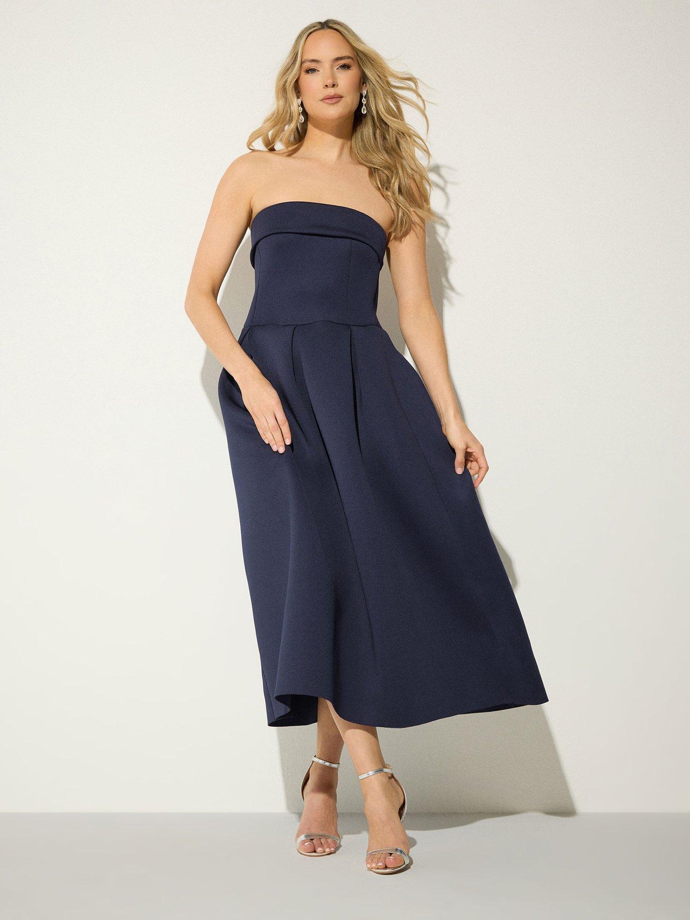 skater dresses for tall women Black Tall Angle Sleeve Belted Skater Dress