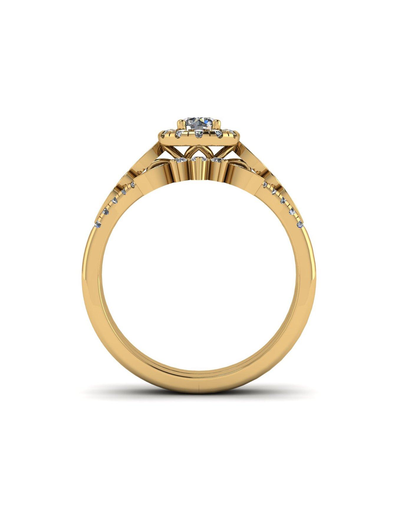 Image 2 of 5 of Moissanite 9ct Gold 0.62ct total Moissanite Ring Set