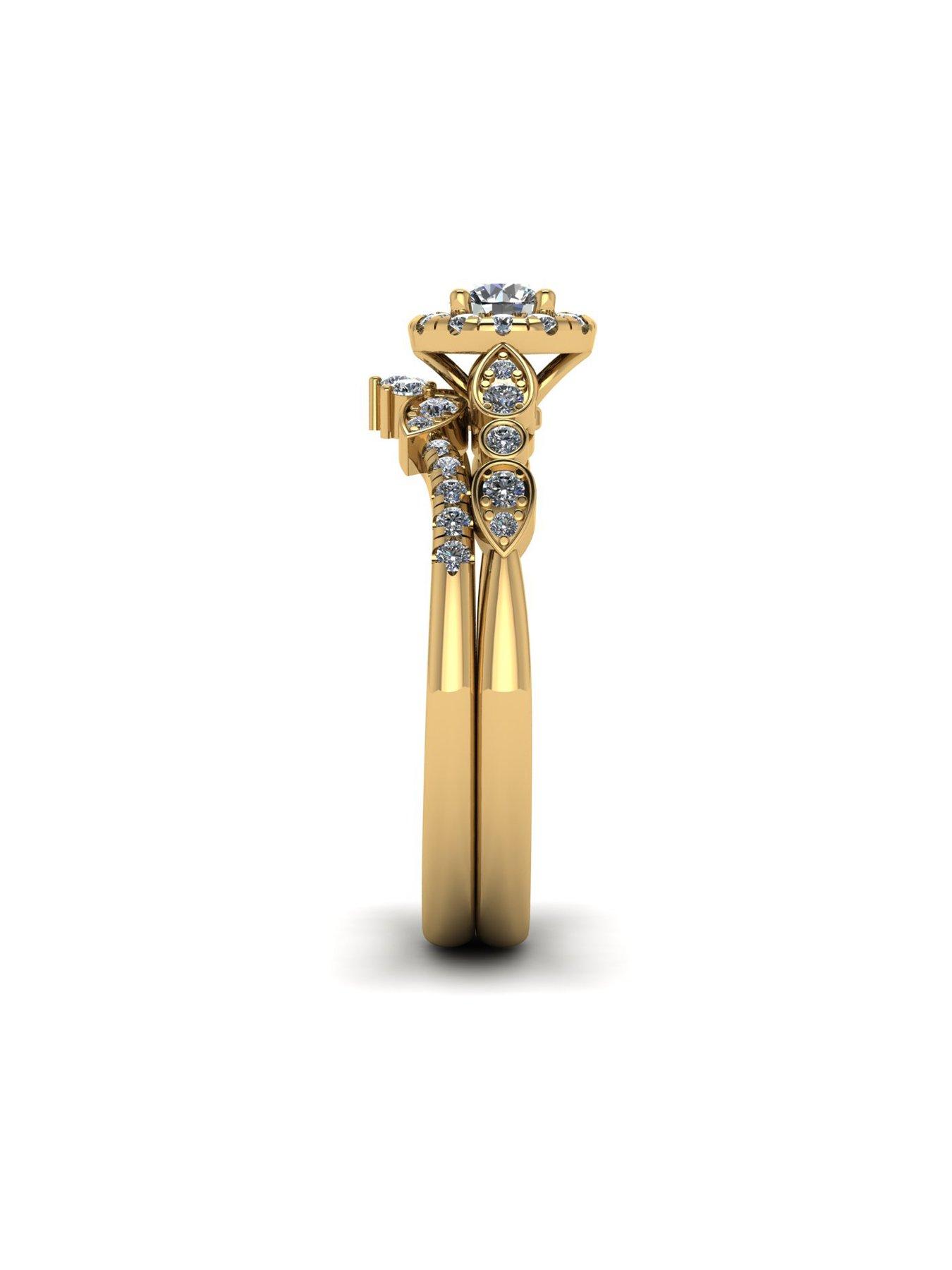 Image 3 of 5 of Moissanite 9ct Gold 0.62ct total Moissanite Ring Set