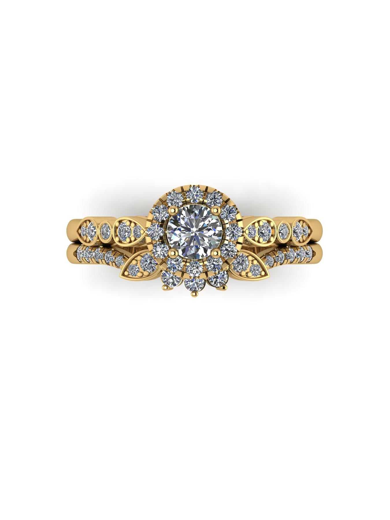 Image 4 of 5 of Moissanite 9ct Gold 0.62ct total Moissanite Ring Set