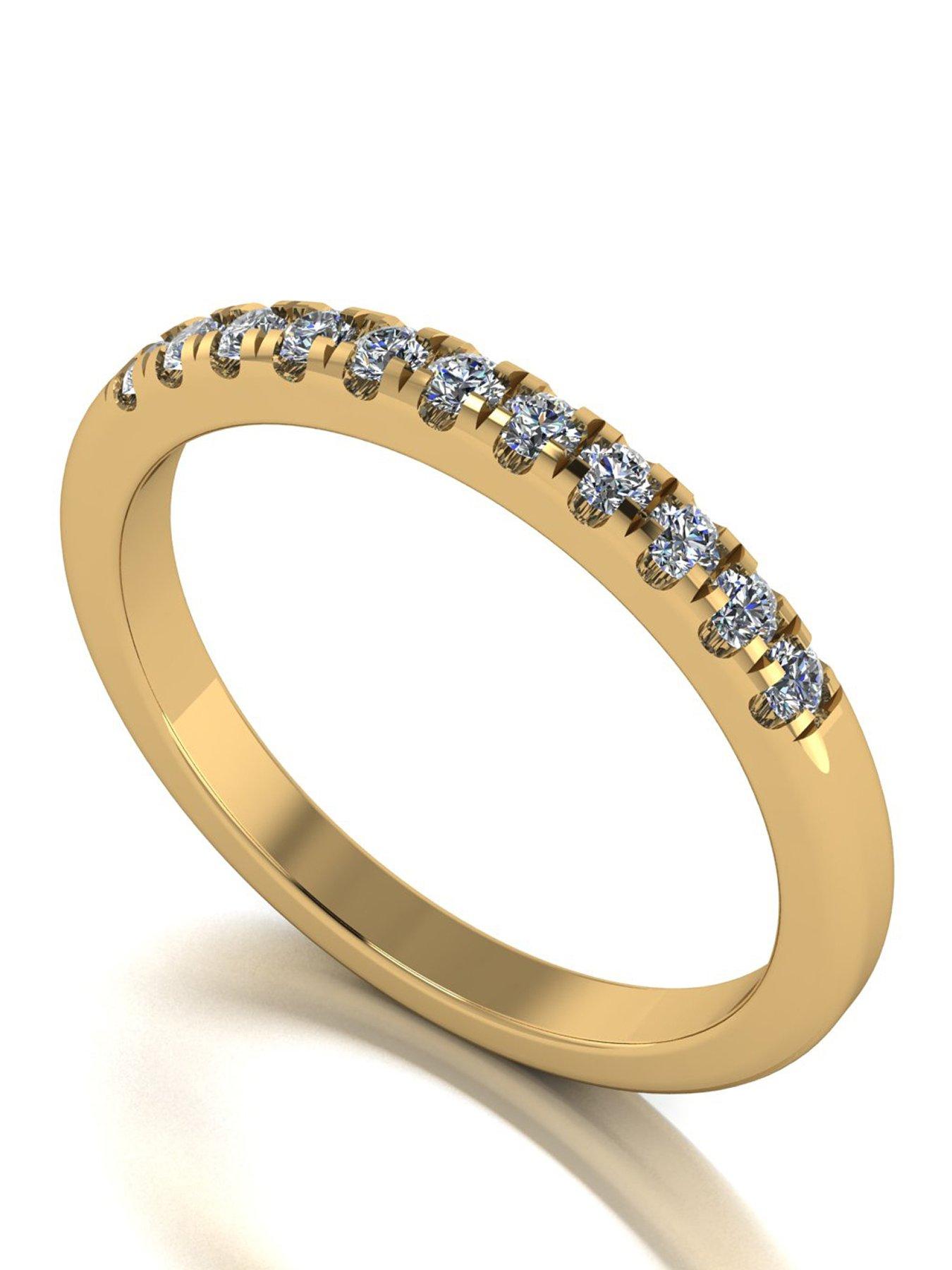 Moissanite StarlightÂ 9ct Gold 0.25ct total Moissanite Band Ring
