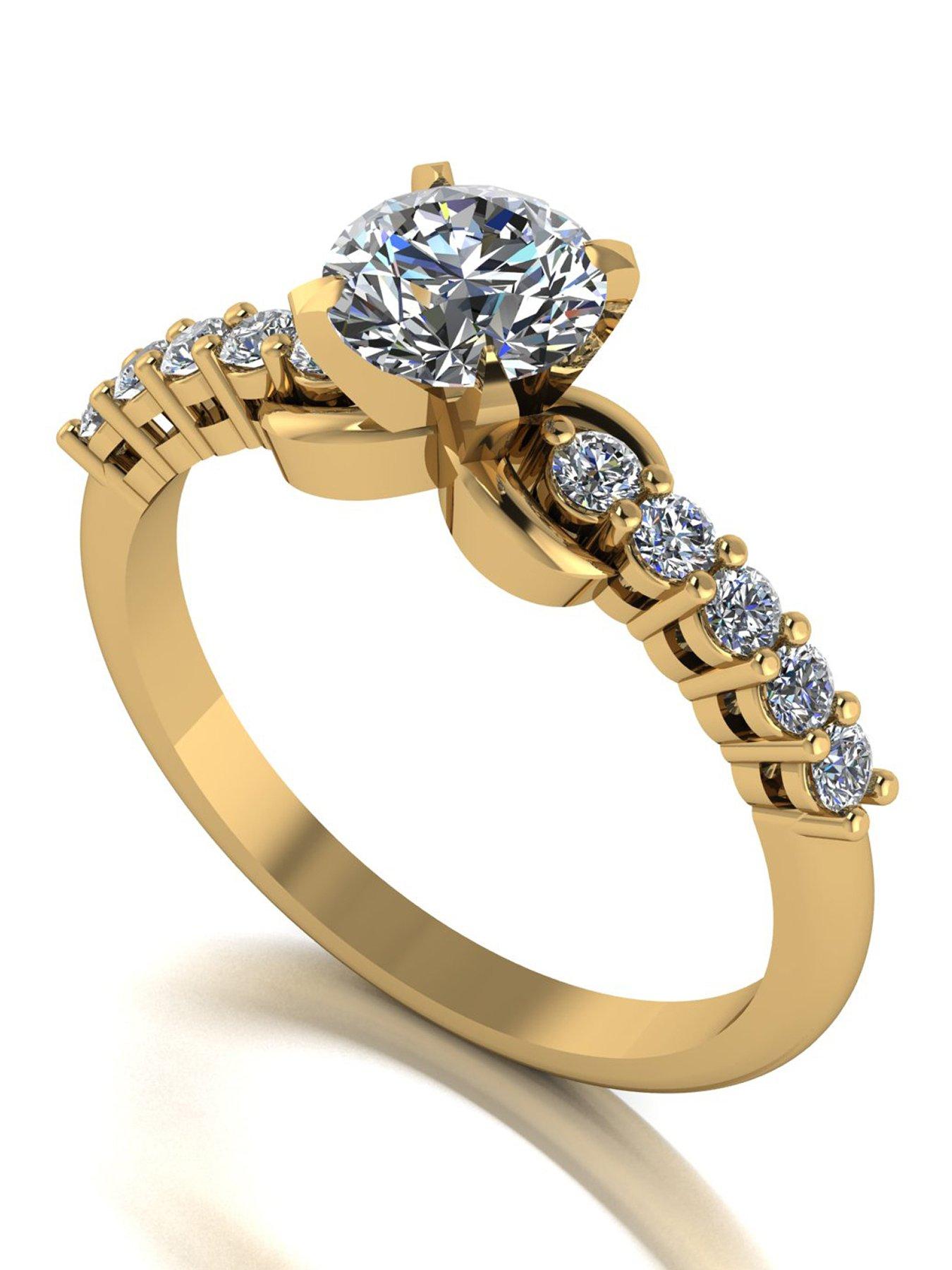 Moissanite 9ct Gold Lady Lynsey 1.10ct Moissanite Solitaire Ring