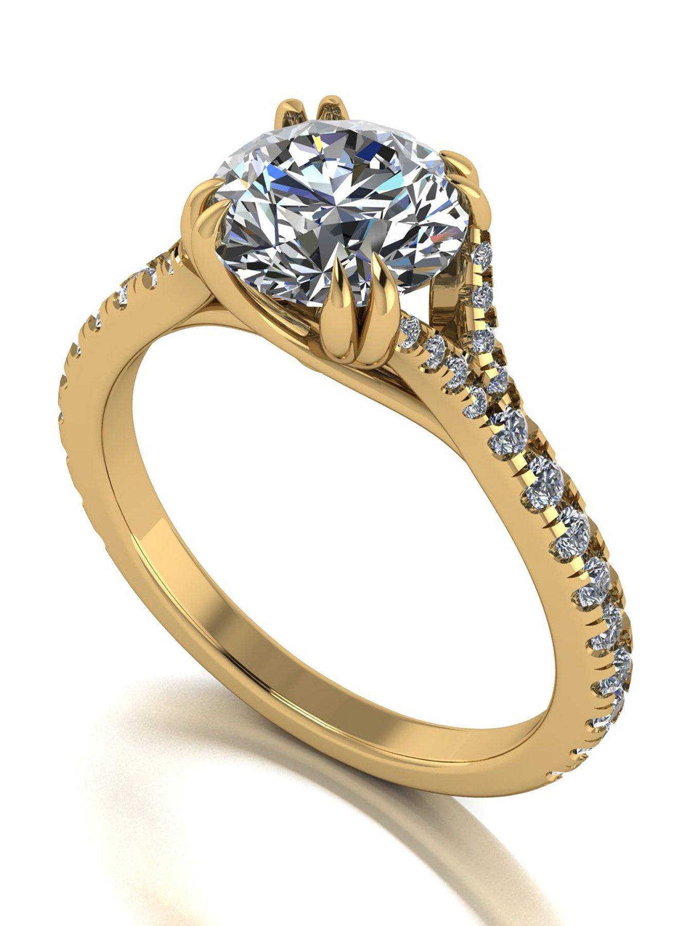 Moissanite 9ct Gold Lady Lynsey 2.30ct total  Moissanite Solitaire Ring