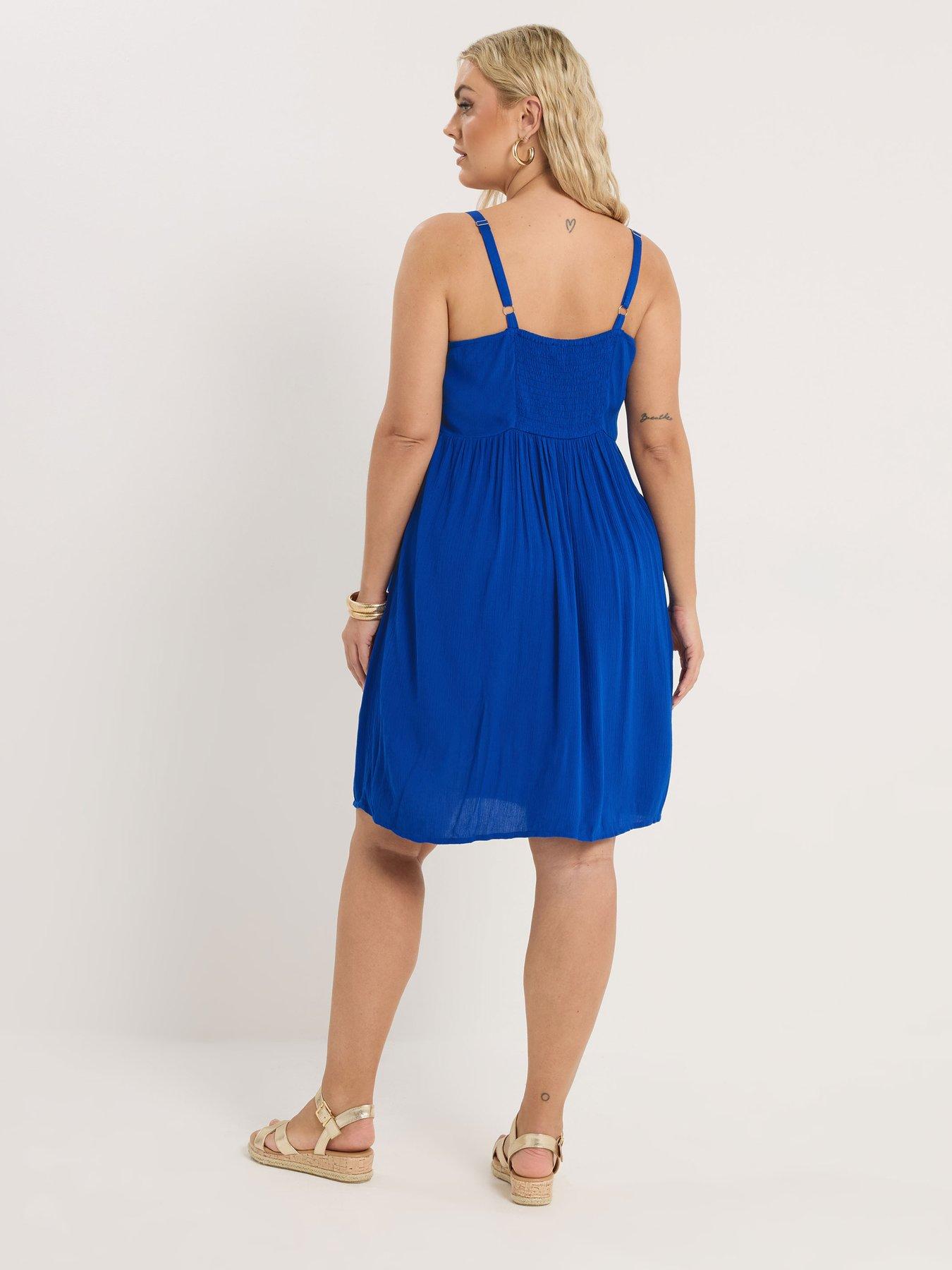 Image 2 of 5 of Yours Curve Crochet Bust Crinkle Dress