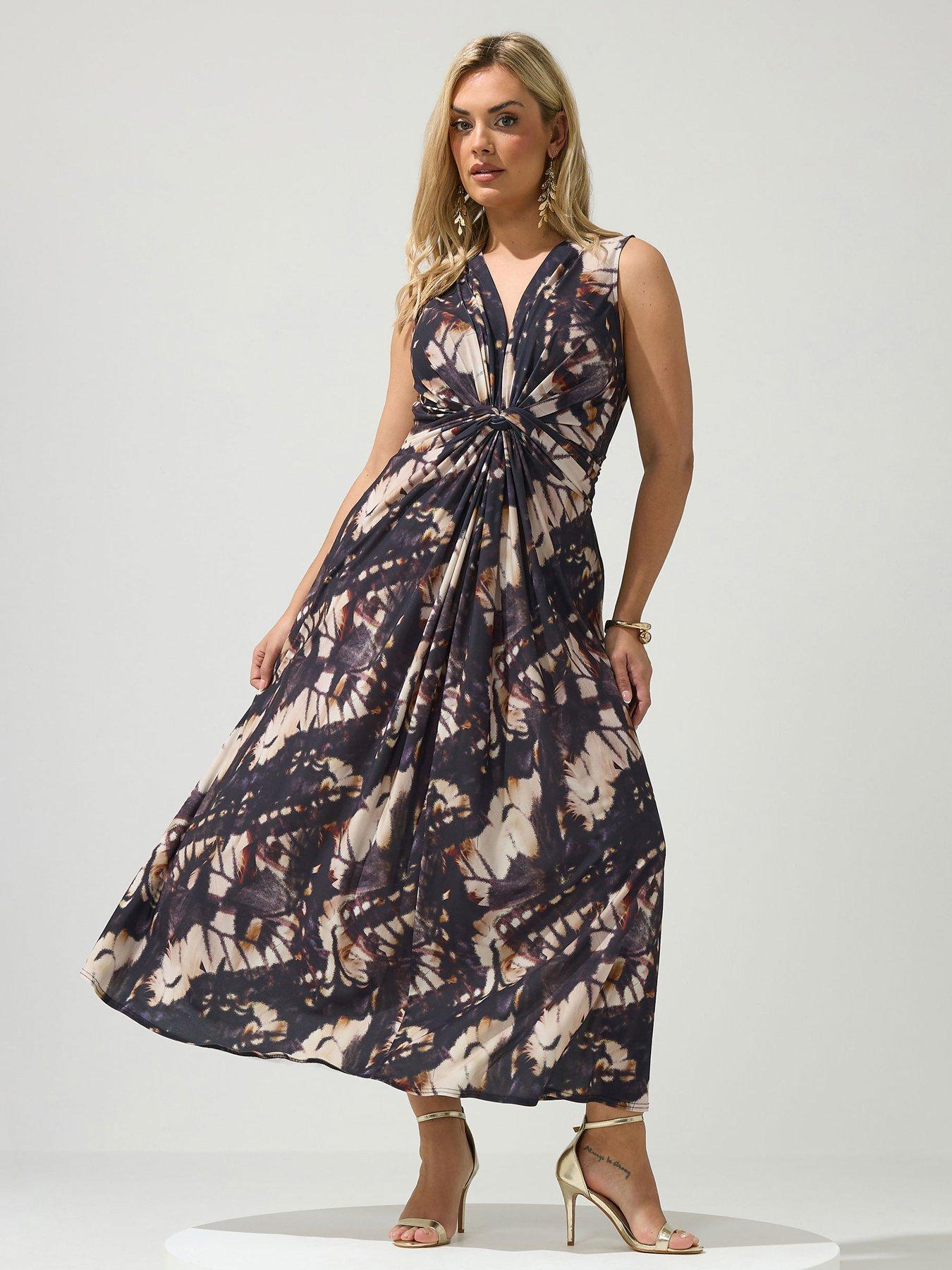 Image 1 of 5 of Yours Curve Abstract Ity Knot Dress