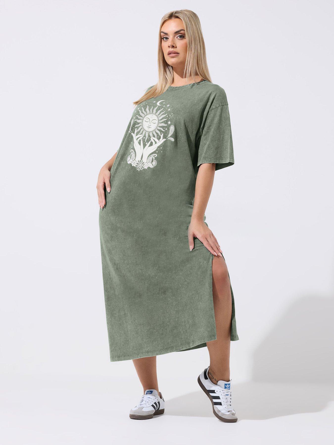 grey acid wash dress Yours Curve Mystic - FTSS_REG