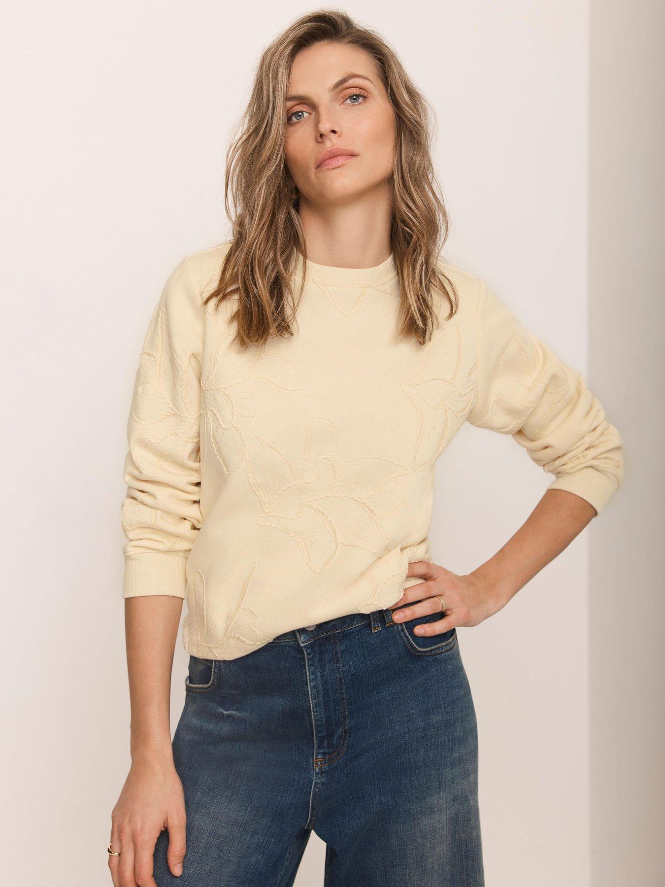 Mint Velvet Yellow Embroidered Sweatshirt