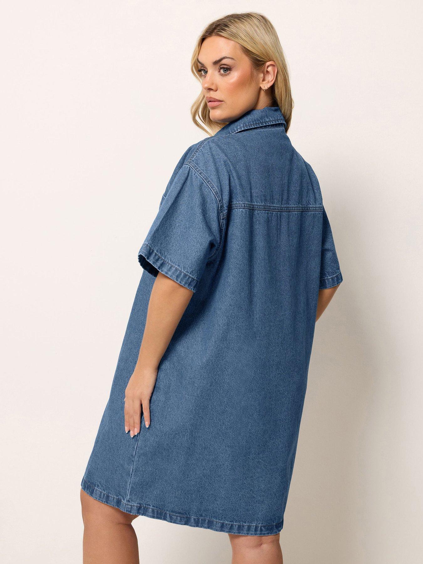 Image 2 of 5 of Yours Curve Denim Shirt Dress