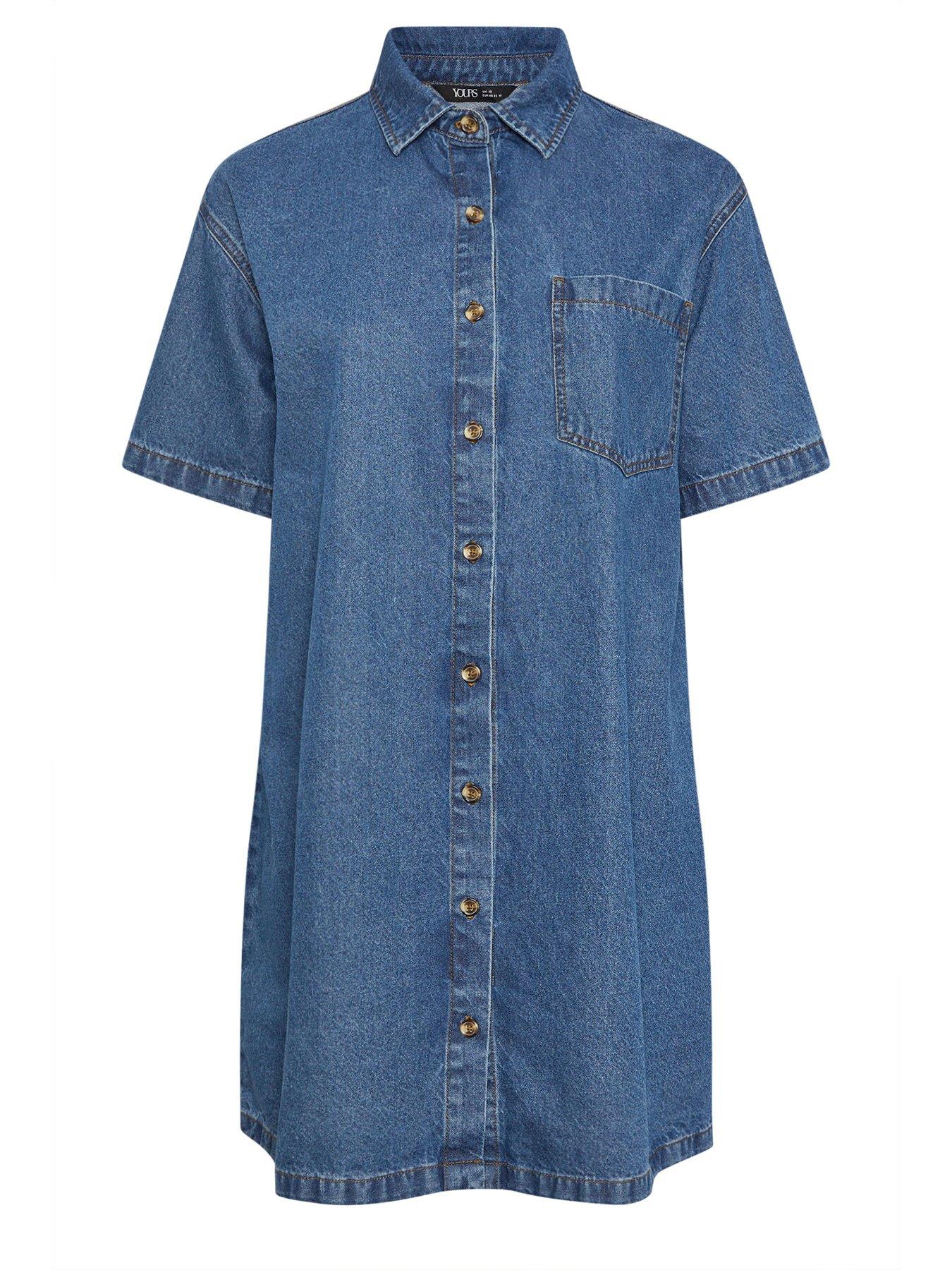Image 5 of 5 of Yours Curve Denim Shirt Dress
