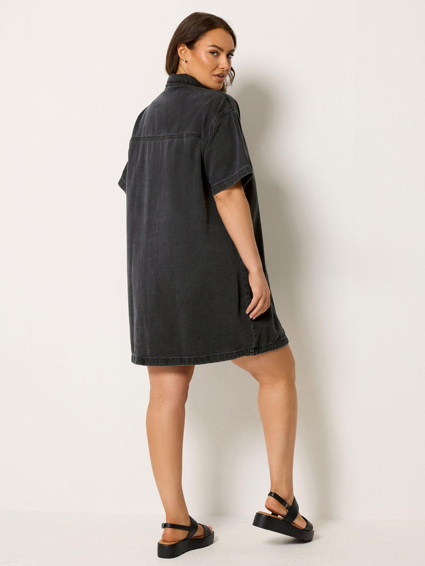 Image 2 of 4 of Yours Curve Denim Shirt Dress