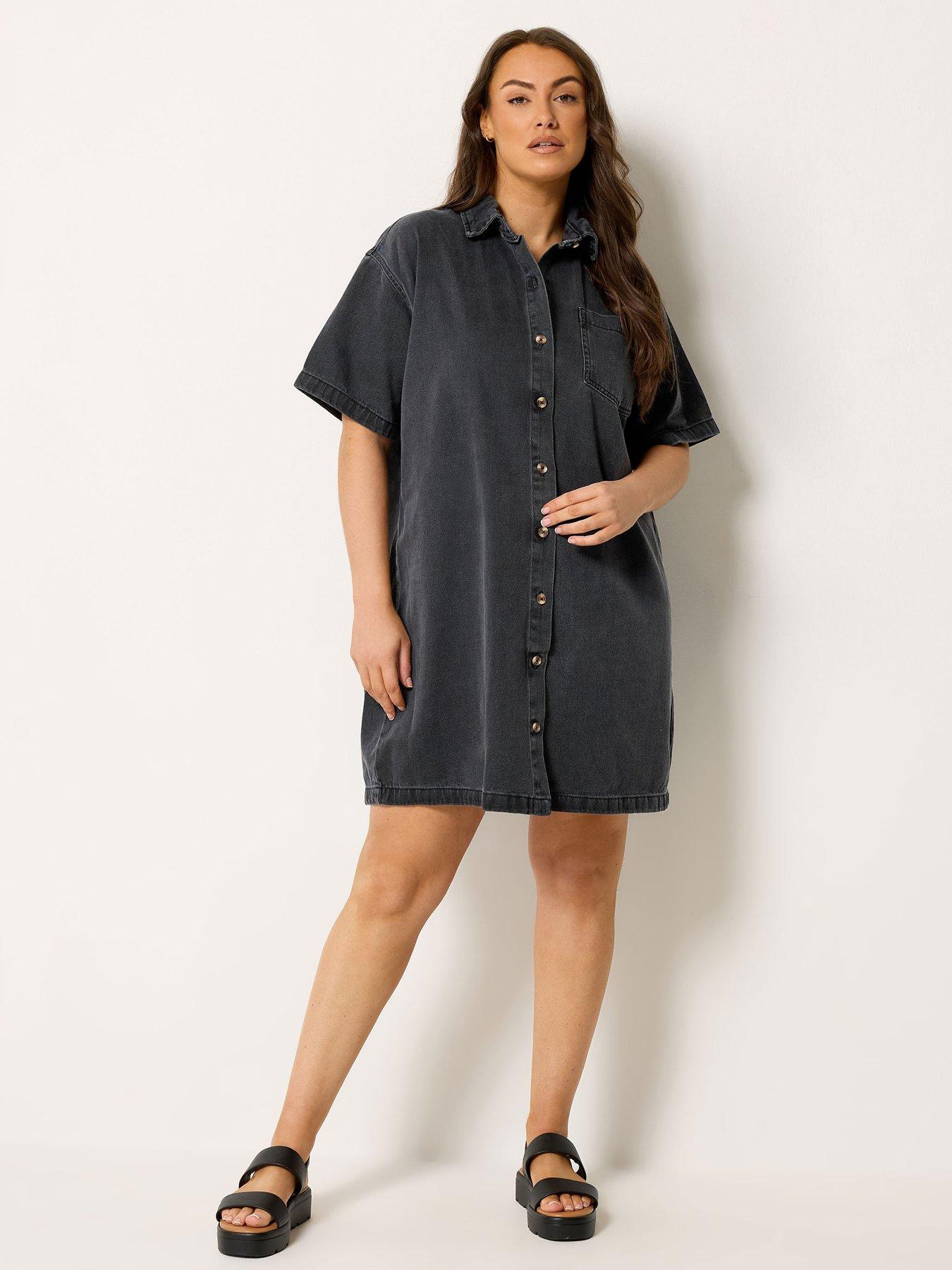 Image 3 of 4 of Yours Curve Denim Shirt Dress
