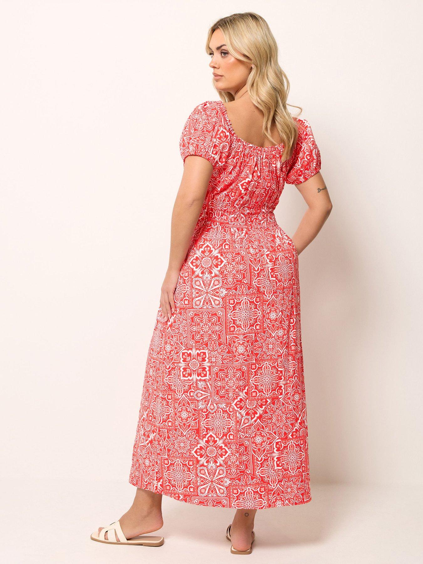 Image 2 of 5 of Yours Curve Poplin Midaxi Bardot Dress