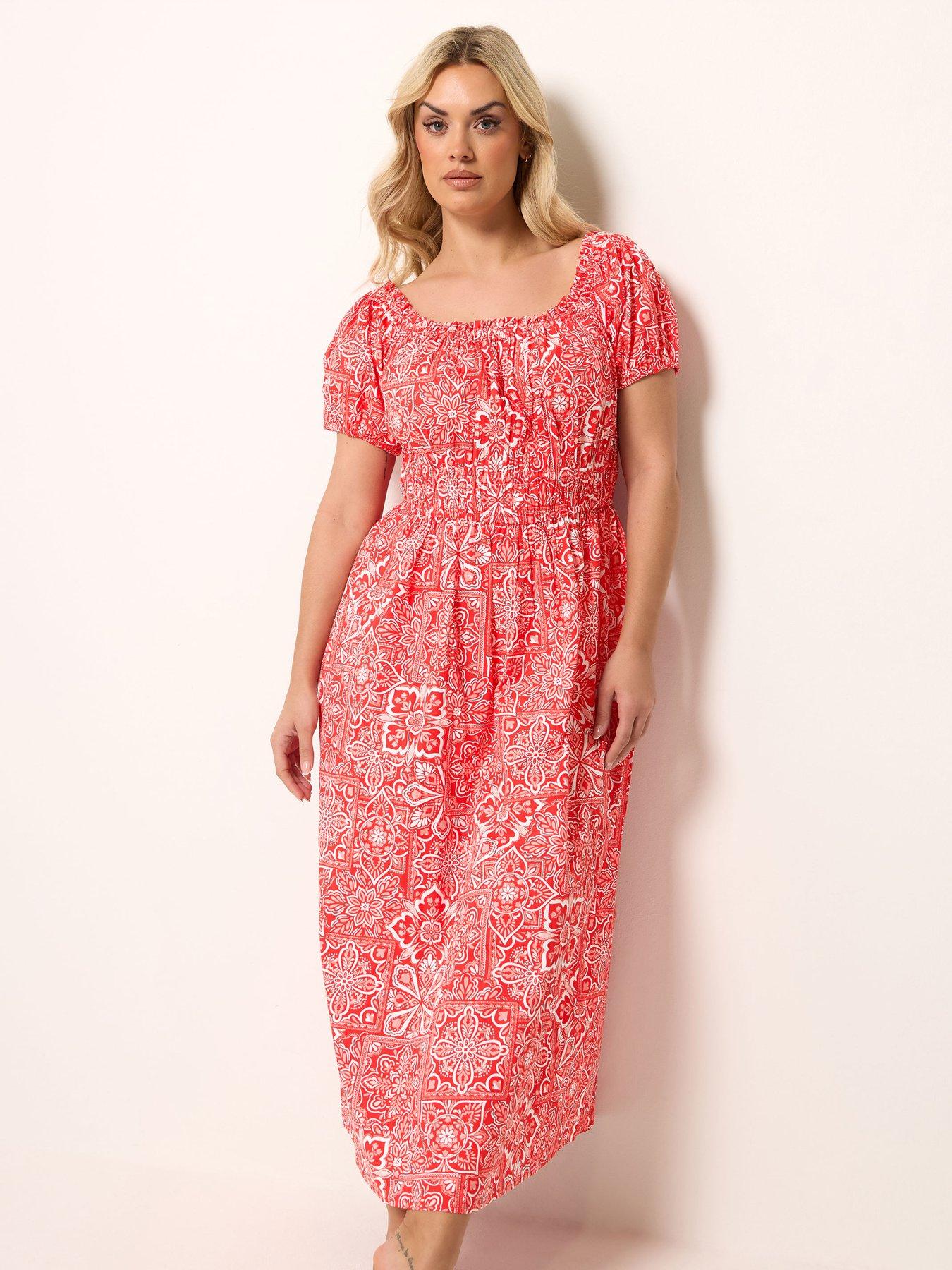 Image 3 of 5 of Yours Curve Poplin Midaxi Bardot Dress