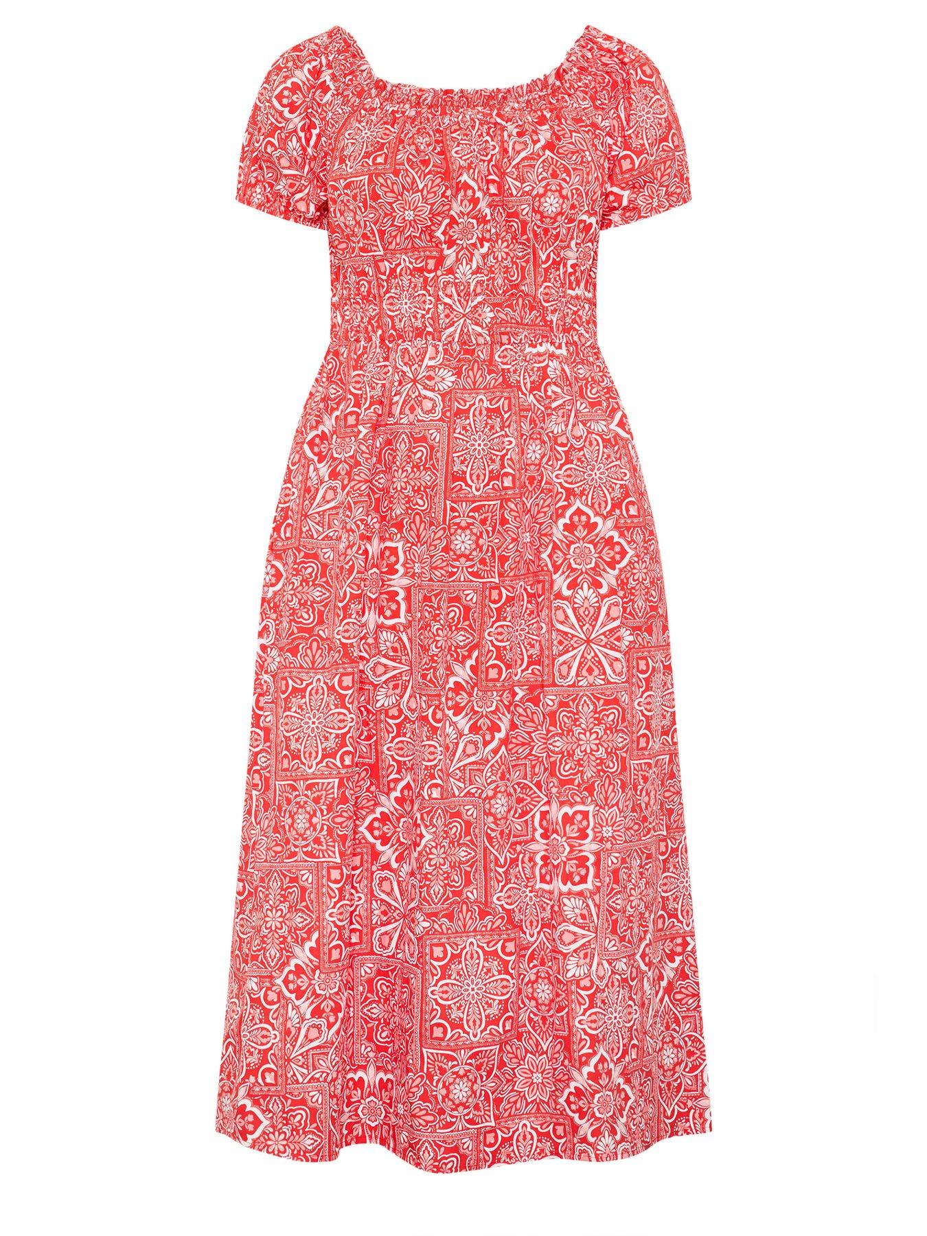 Image 5 of 5 of Yours Curve Poplin Midaxi Bardot Dress