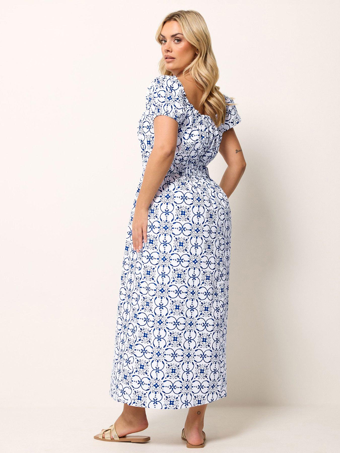 Image 2 of 5 of Yours Curve Poplin Midaxi Bardot Dress