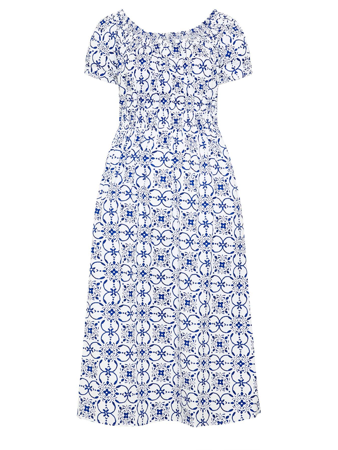 Image 5 of 5 of Yours Curve Poplin Midaxi Bardot Dress