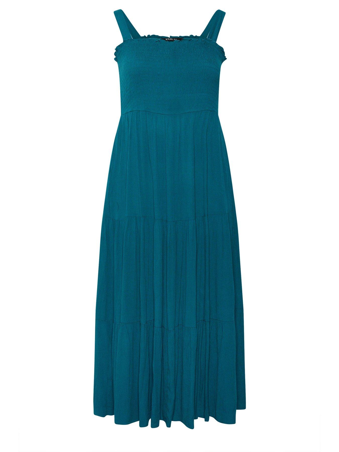 Image 5 of 5 of Yours Curve Shirred Strappy Maxi Dress