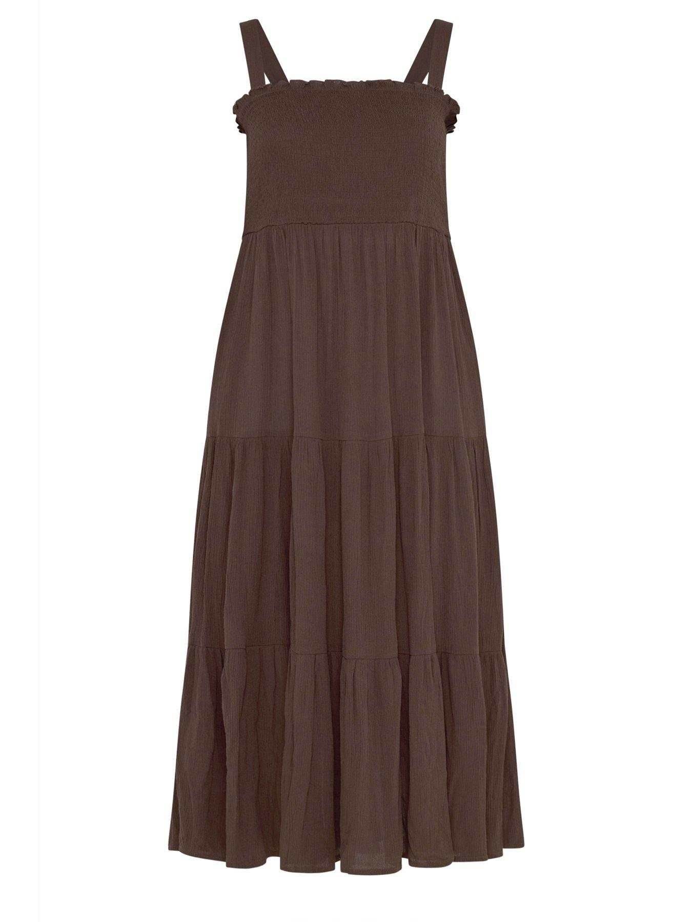 Image 5 of 5 of Yours Curve Shirred Strappy Maxi Dress
