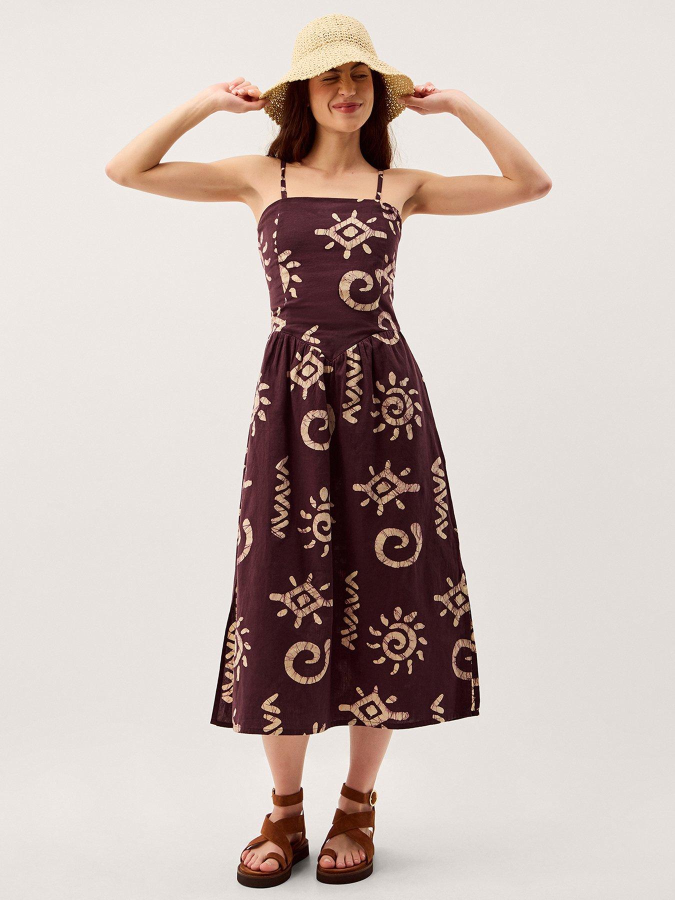 Monsoon Mafalda Bandeau Dress - Brown
