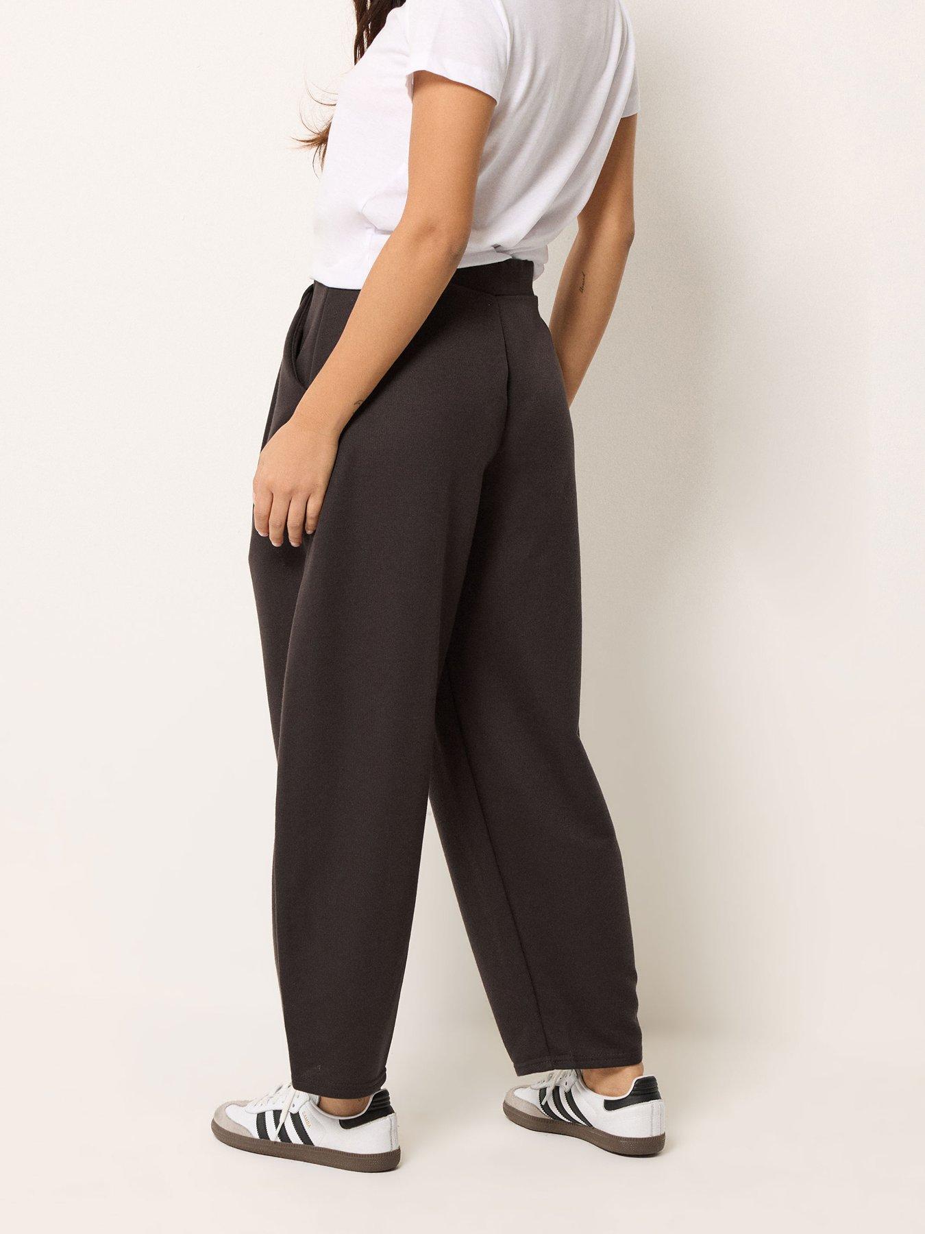 Image 2 of 5 of PixieGirl Petite Textured Jersey Barrel Trousers