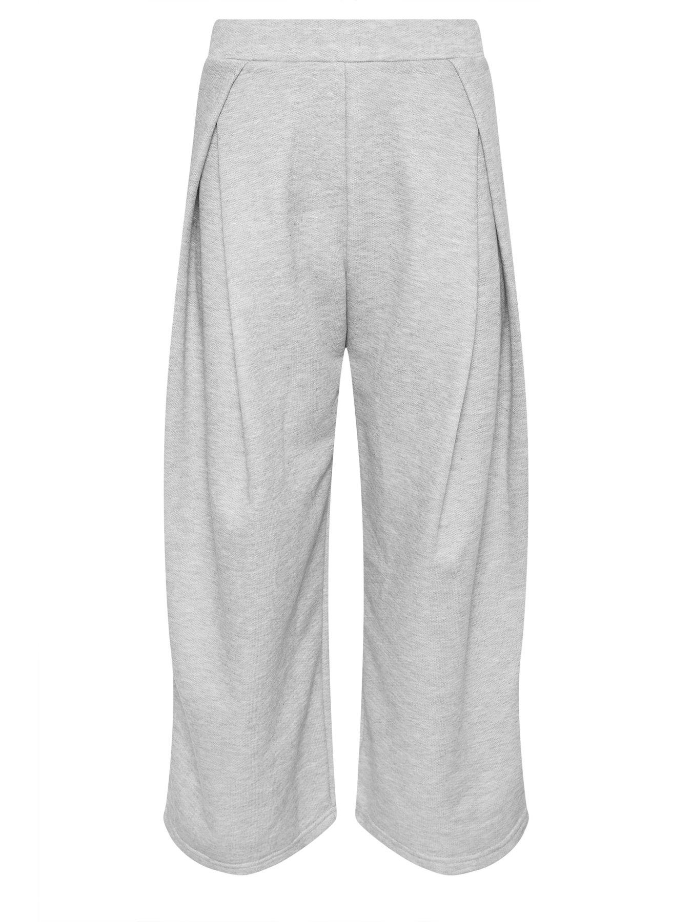 Image 5 of 5 of PixieGirl Petite Pleat Wrap Wide Leg Trousers - Grey