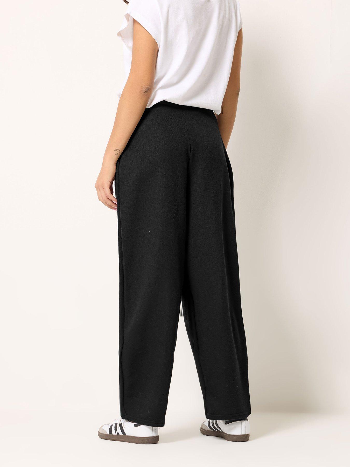 Image 2 of 5 of PixieGirl Petite Jersey Wrap Button Trouser - Black
