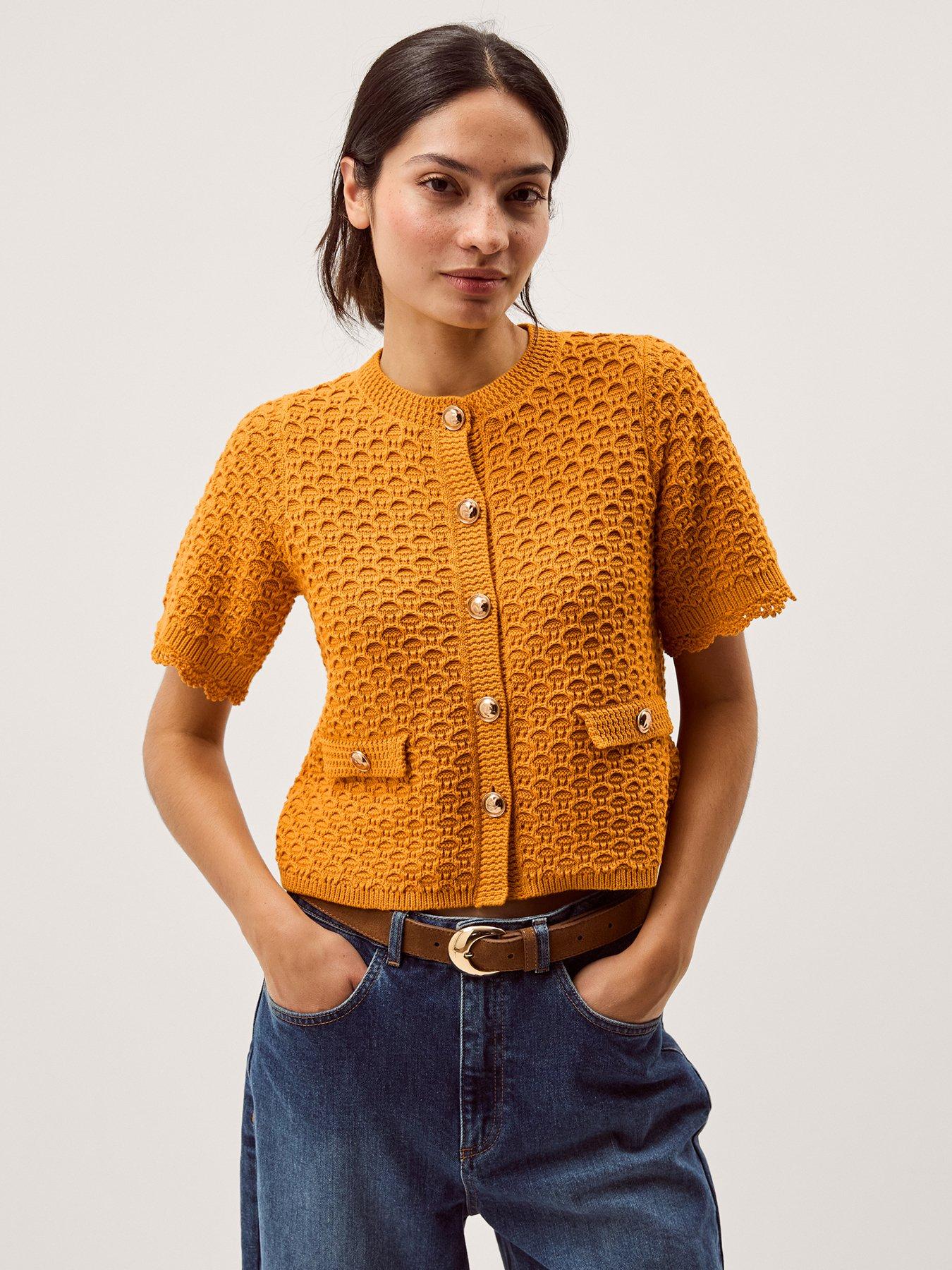 Monsoon Sarna Stitch Cardigan - Orange