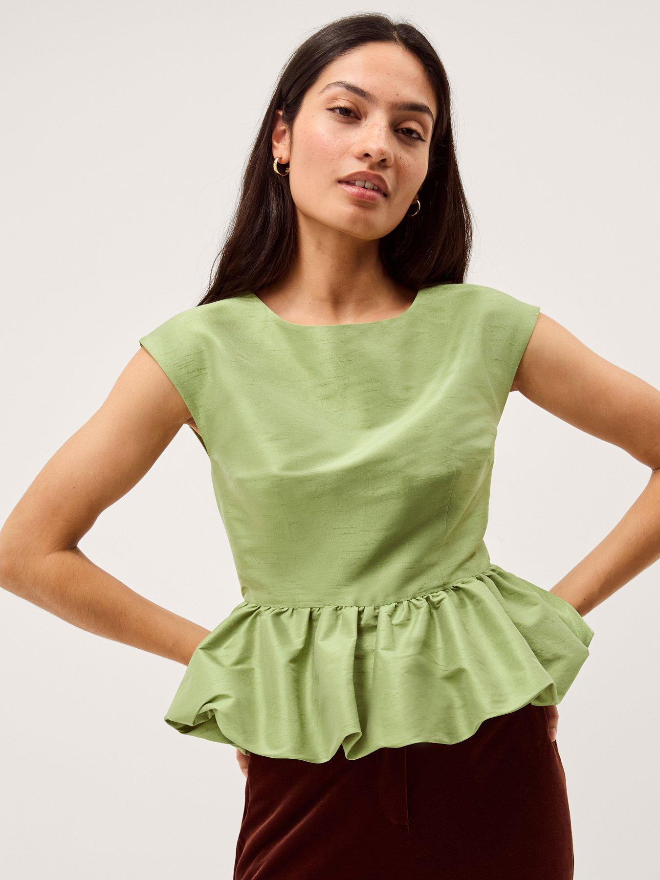 Monsoon Dahlia Peplum Top - Green