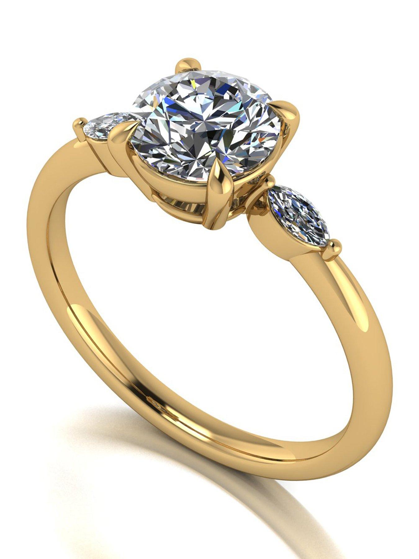 Image 1 of 5 of Moissanite 9ct Gold Lady Lynsey Moissanite Solitaire Ring