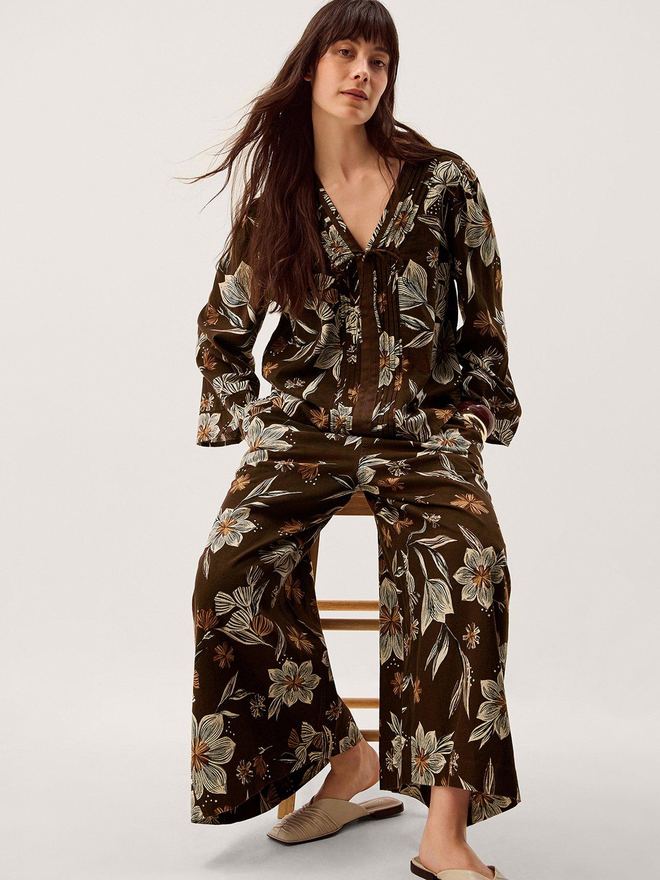 Image 4 of 6 of Monsoon Esther Linen Trouser - Brown
