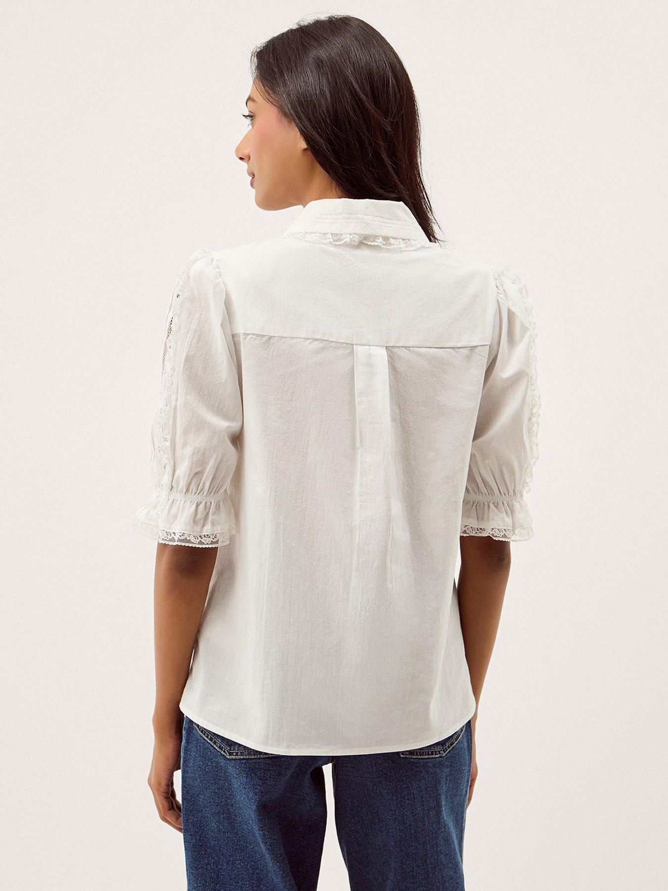 Image 2 of 5 of Monsoon Annette Lace Shirt - White