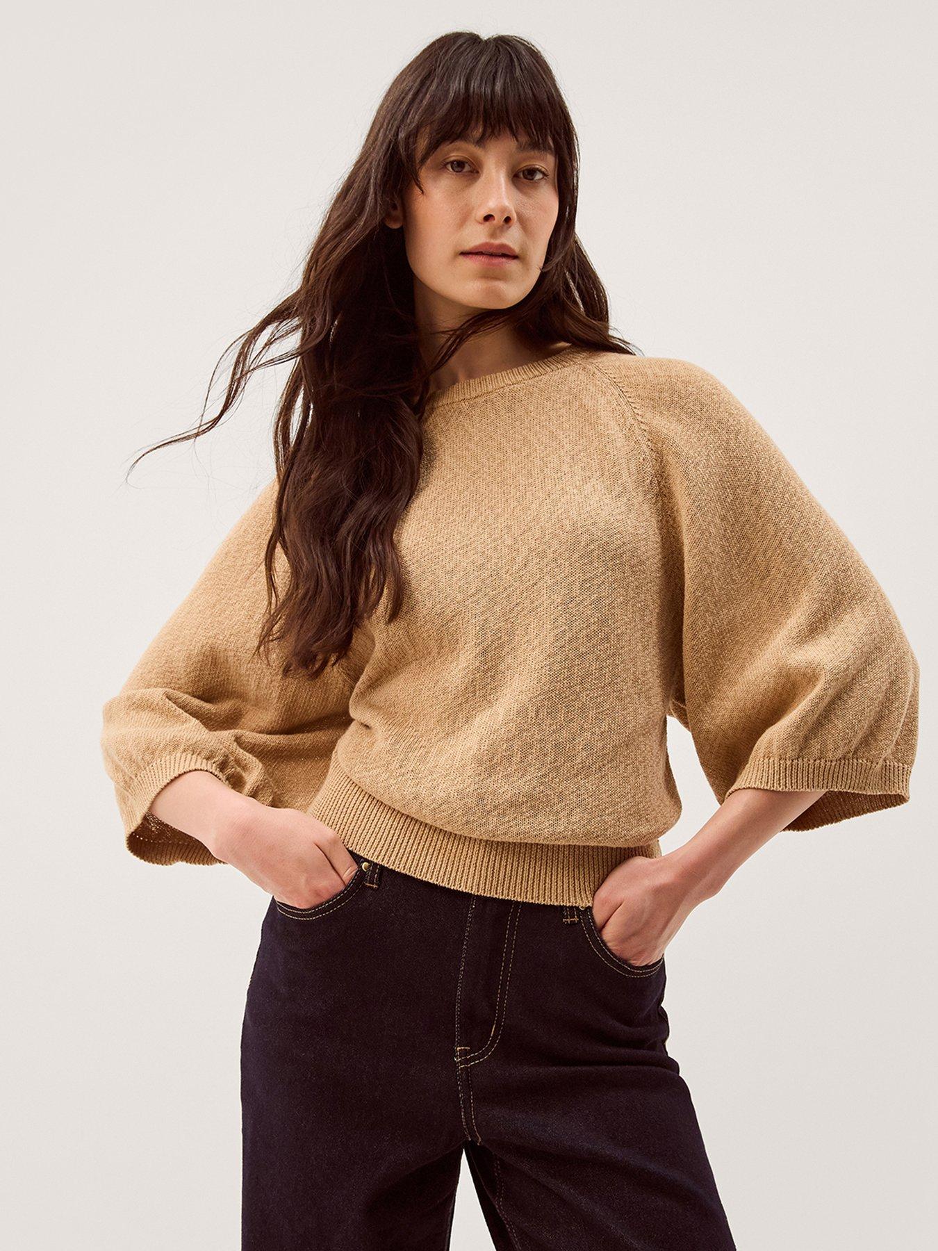 Monsoon Codie Cotton Jumper - Brown