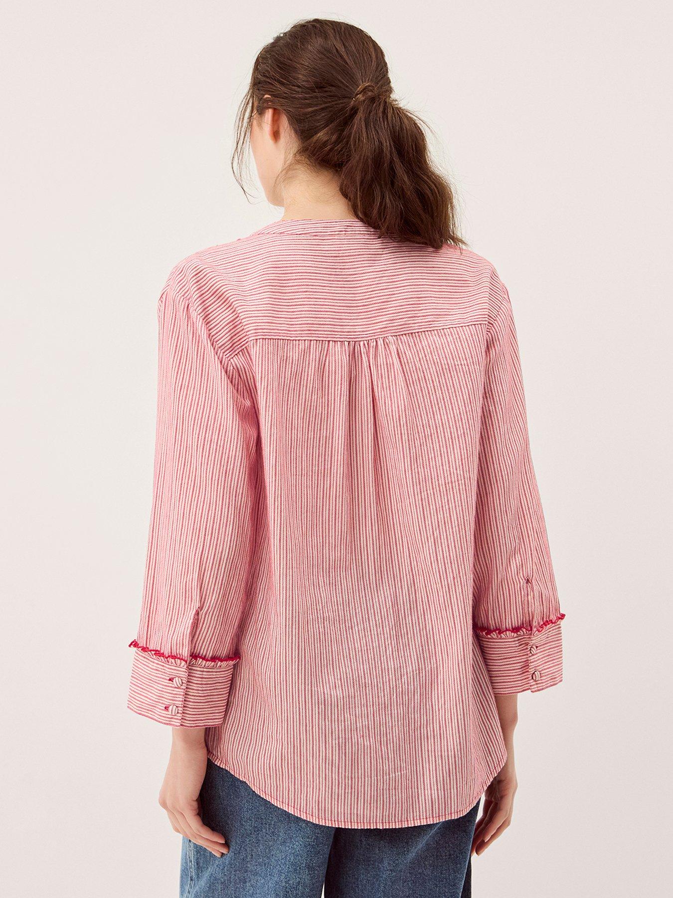 Image 2 of 5 of Monsoon Ceres Ruffle Shirt - Red