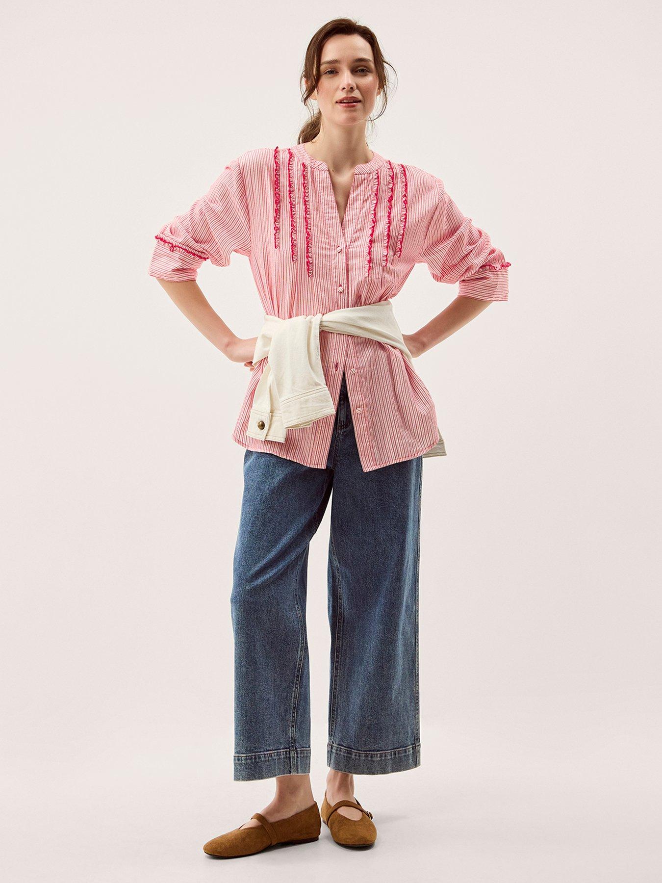 Image 3 of 5 of Monsoon Ceres Ruffle Shirt - Red