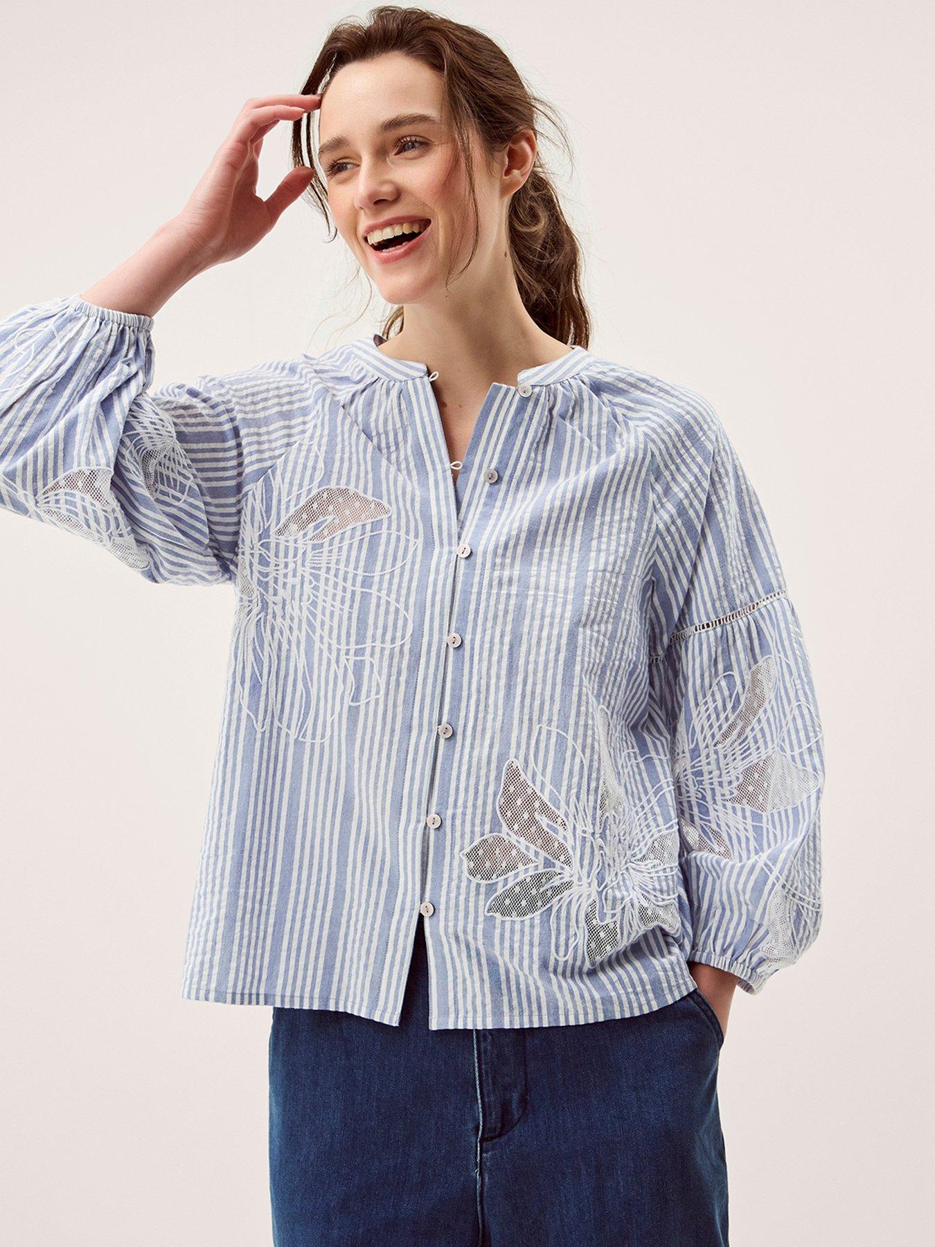 Monsoon Maia Embroidered Shirt - Blue