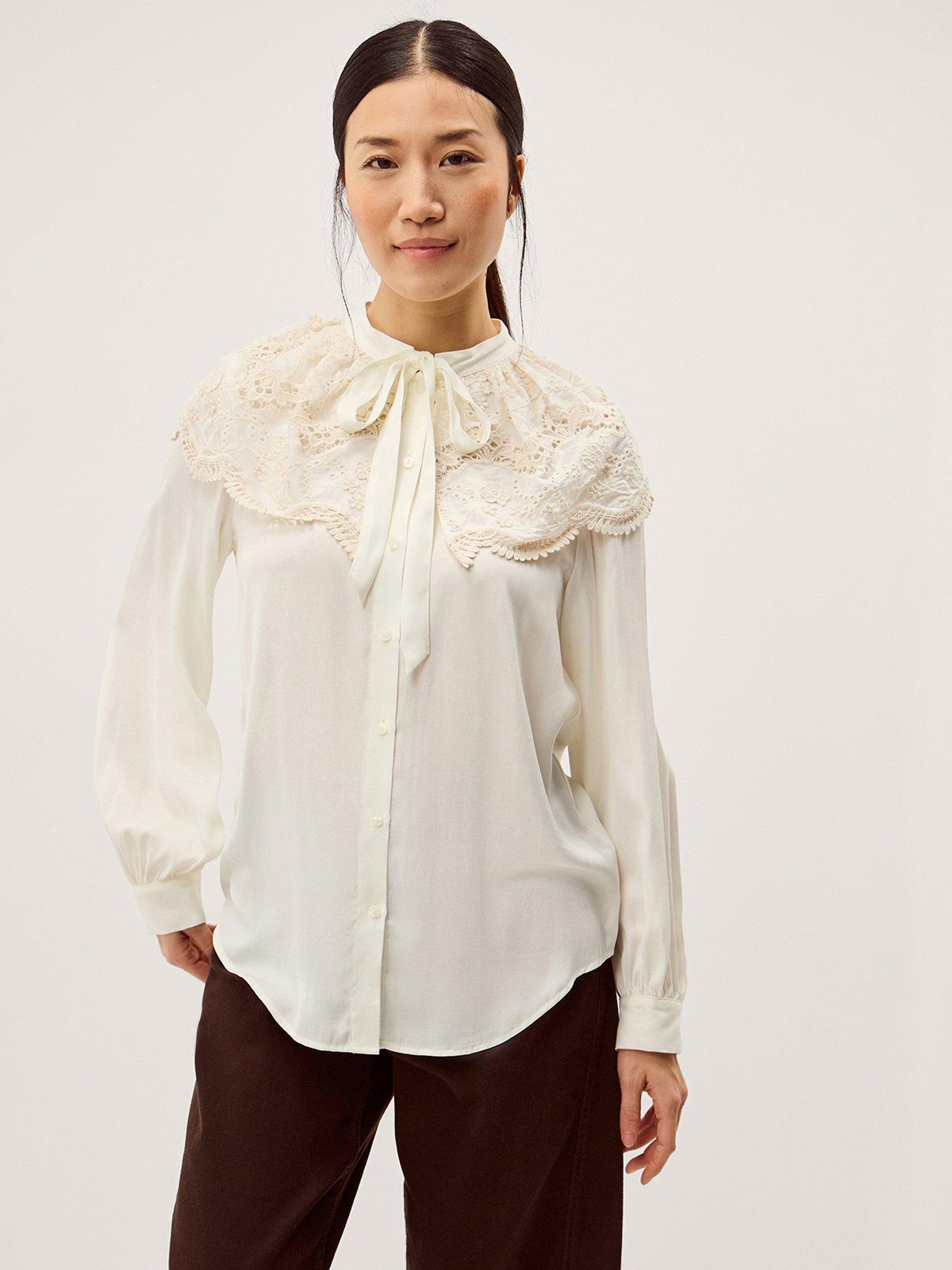 Monsoon Cora Collar Blouse - White
