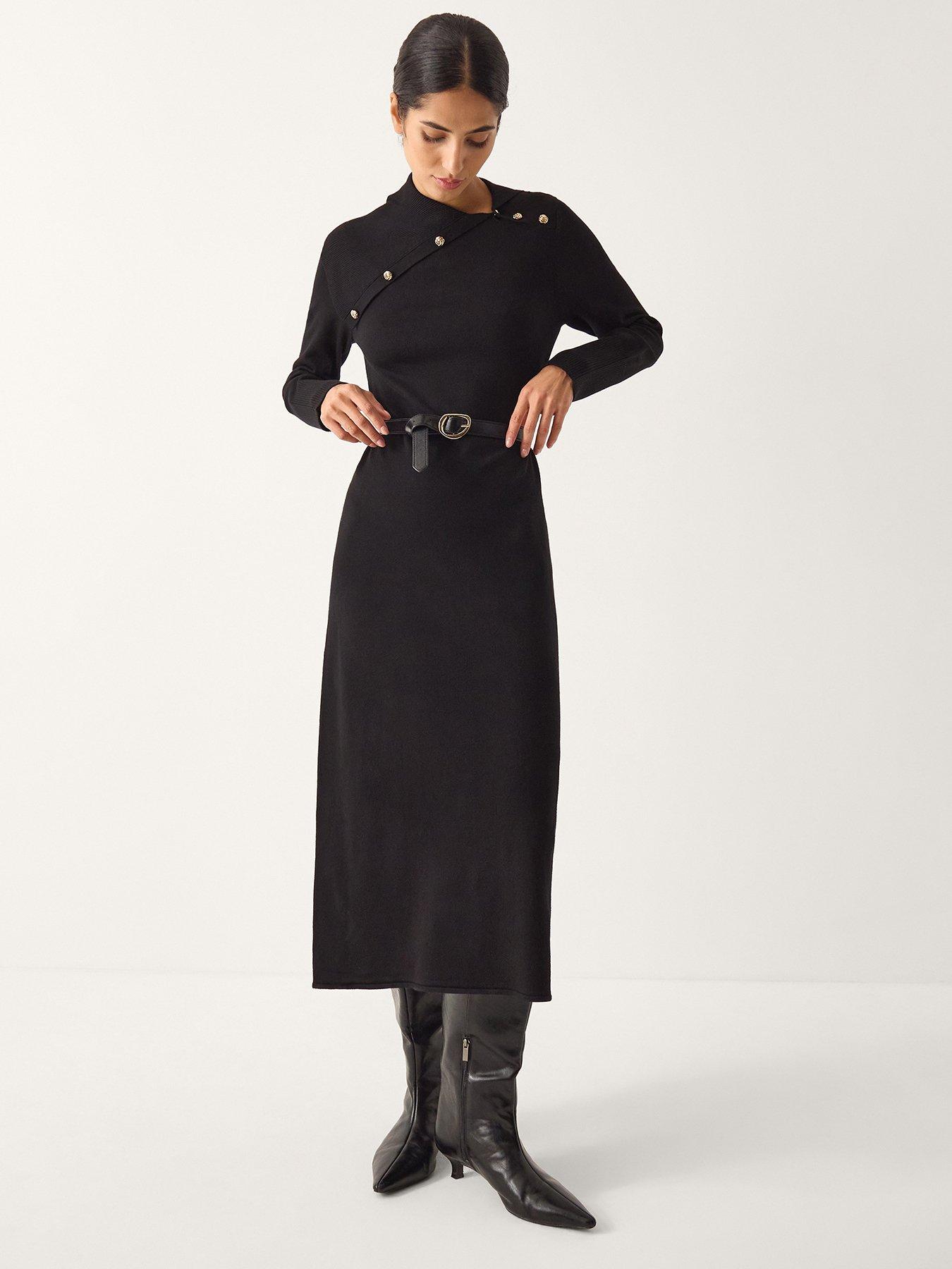 Monsoon Cate Collar Dress - Black