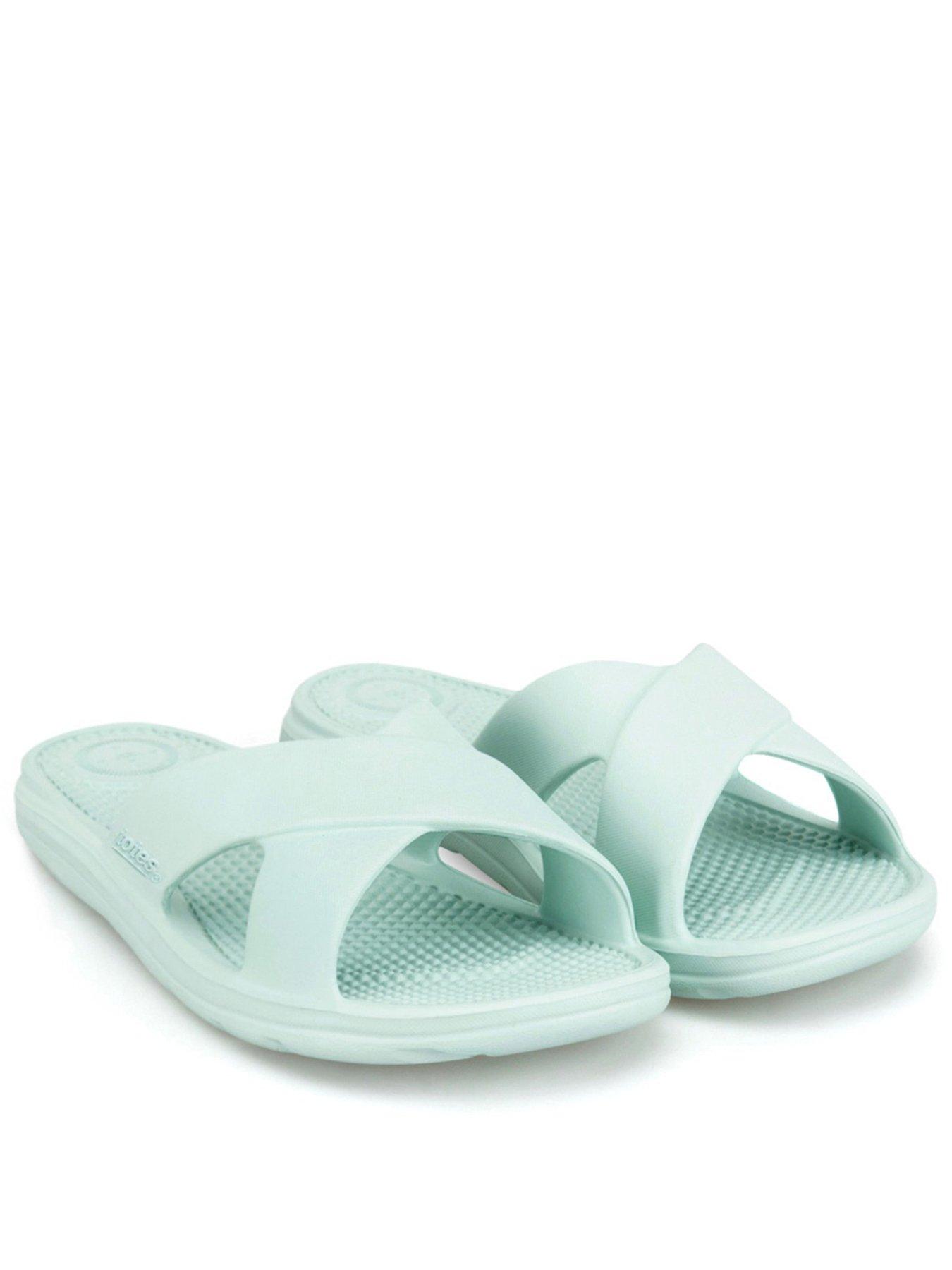TOTES Solbounce Ladies Cross Slide, Green, Size 5, Women