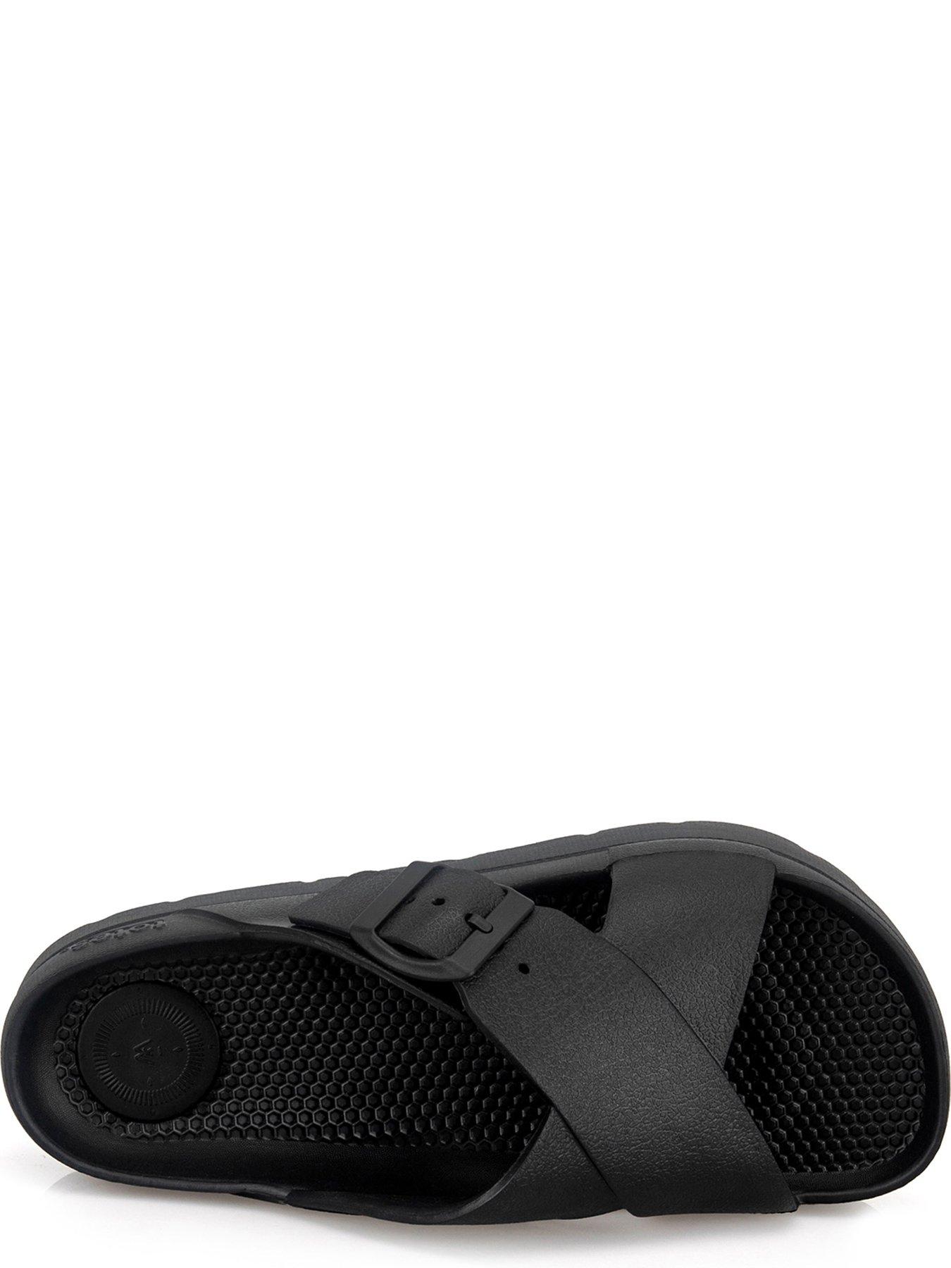 Image 3 of 5 of TOTES Solbounce Ladies Cross Front Buckle Slider - Black