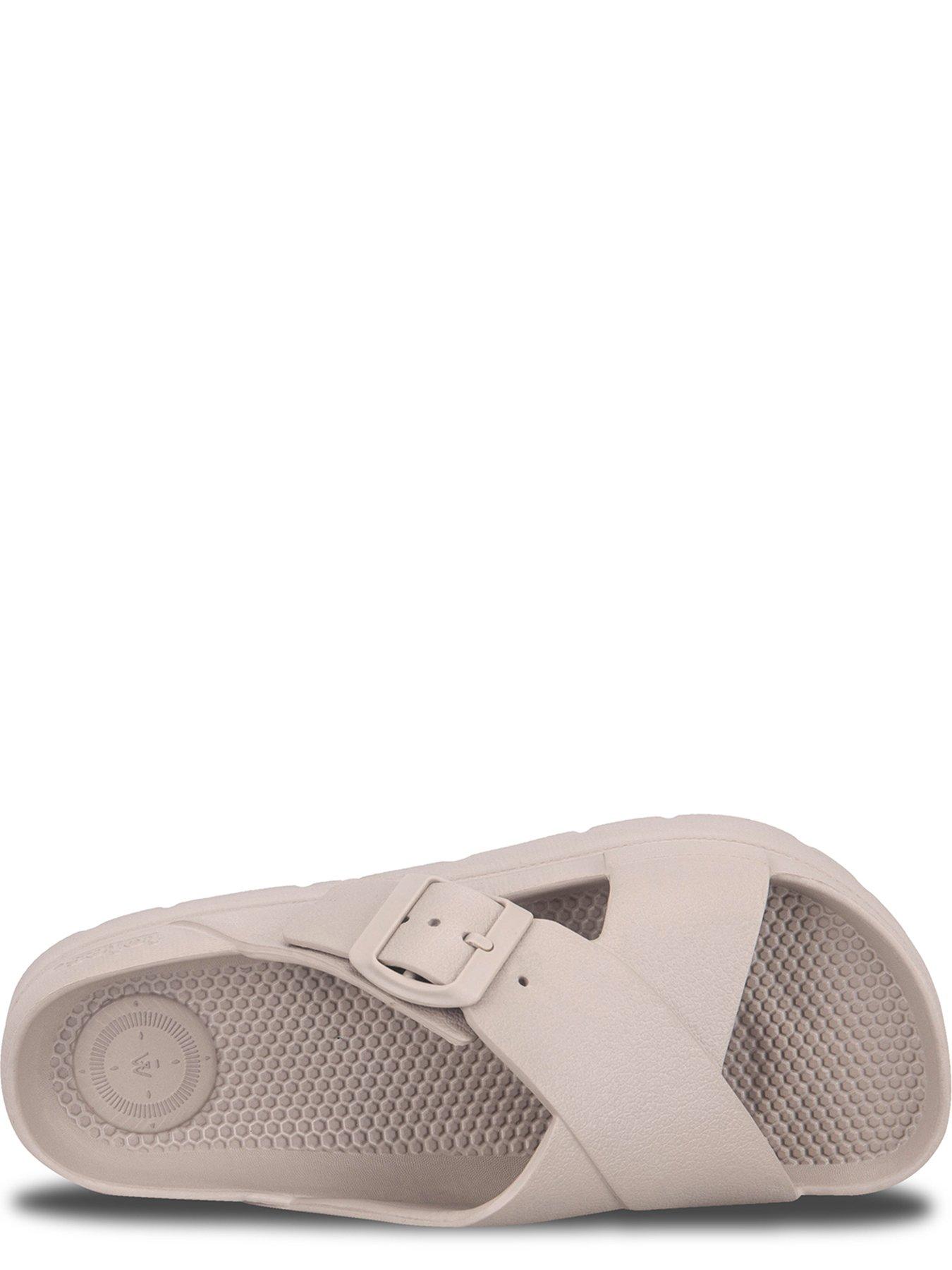Image 3 of 5 of TOTES Solbounce Ladies Cross Front Buckle Slider - Taupe