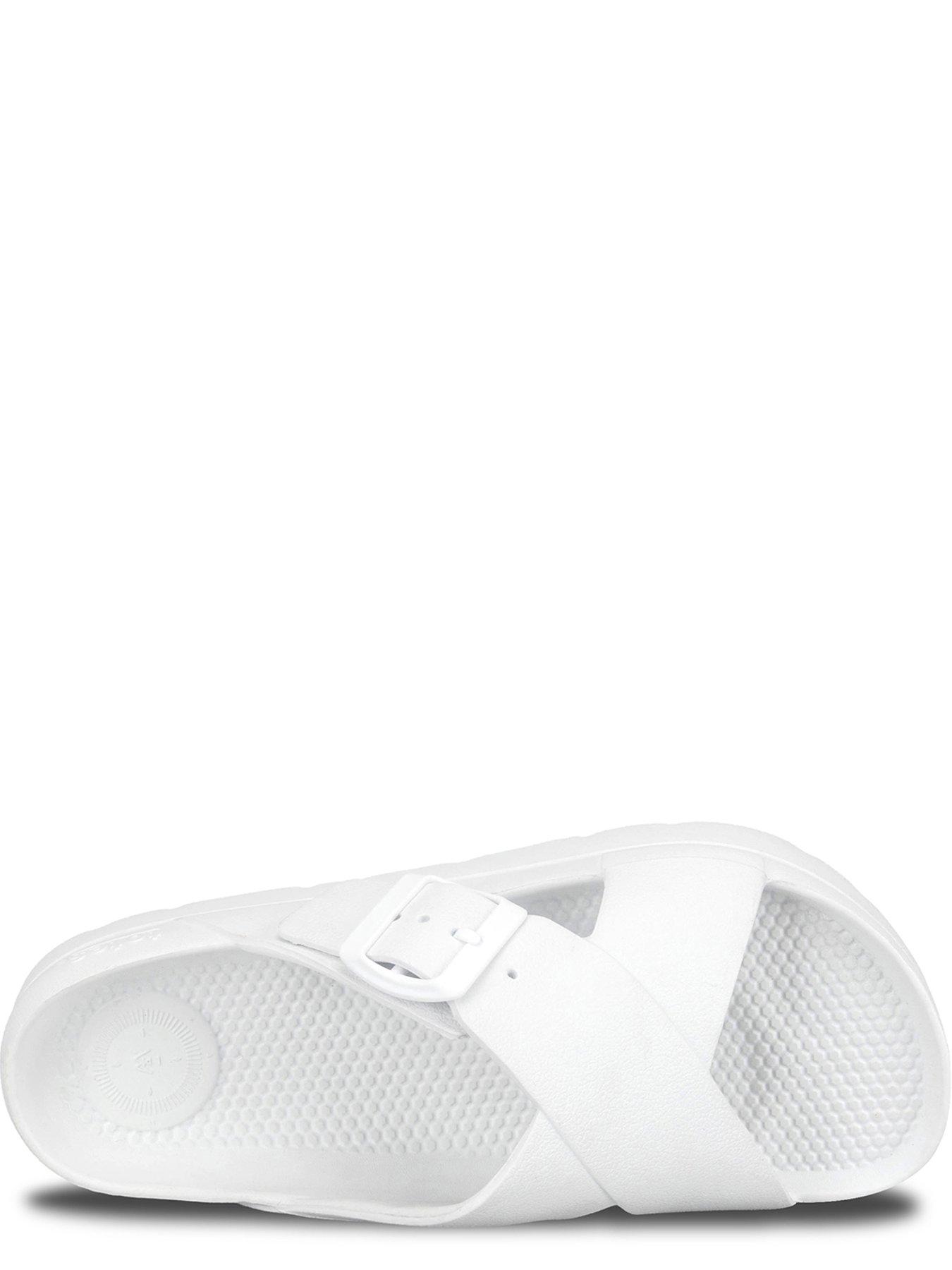 Image 3 of 6 of TOTES Solbounce Ladies Cross Front Buckle Slider - White