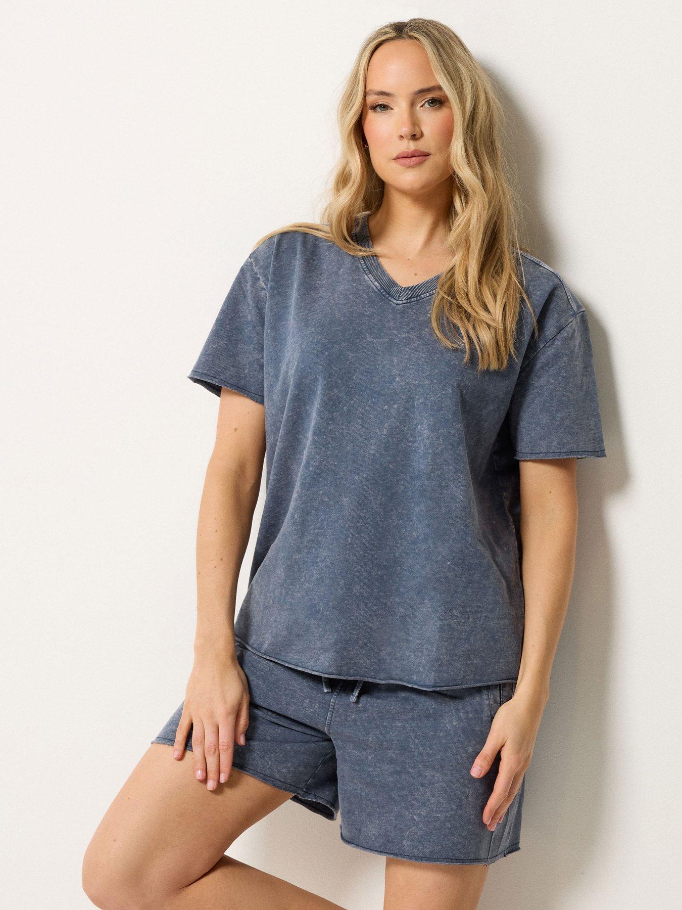 Long Tall Sally Tall Acid Wash Short  &  Sweat Set