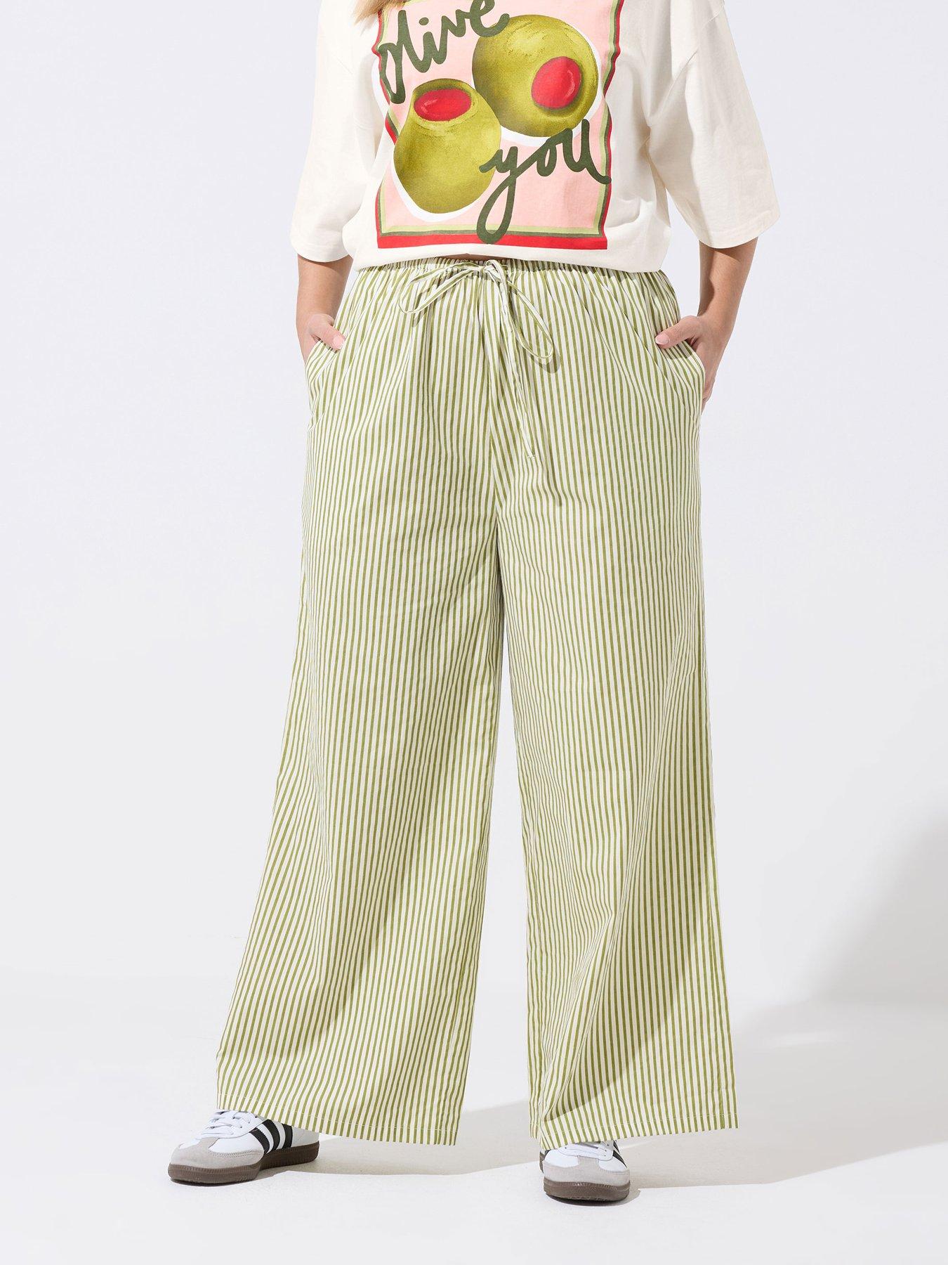 Yours Curve Striped Trouser