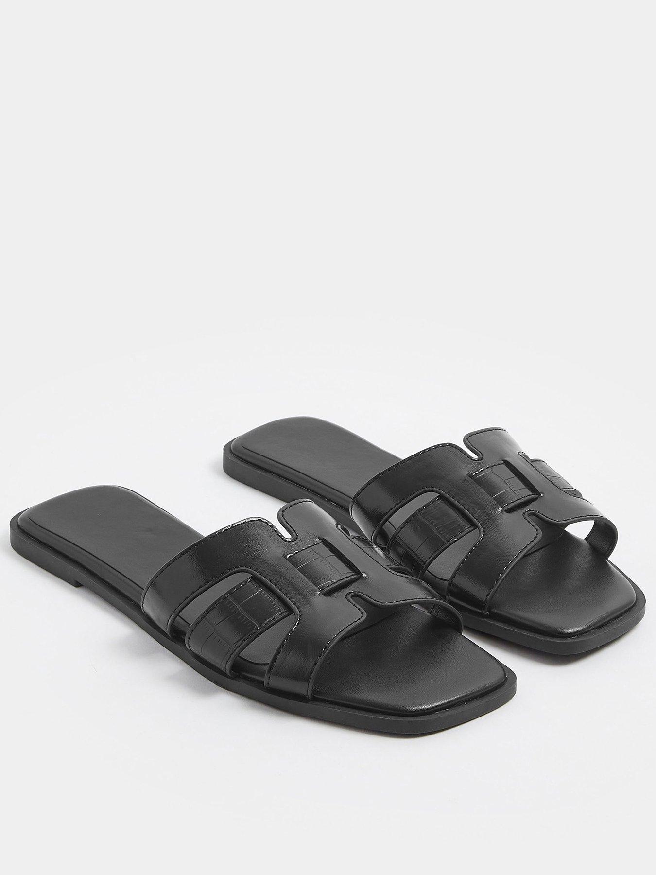 Yours Wide Fit Cut Out Mule Sandal - Black