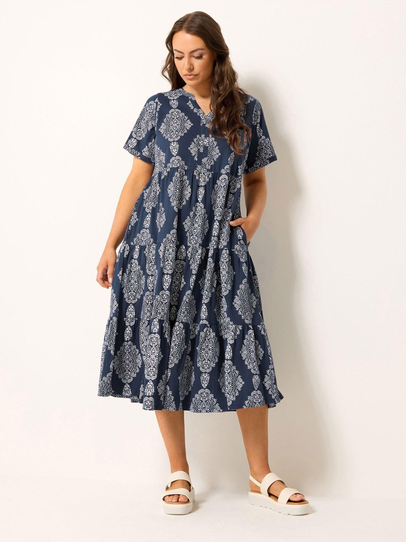 Yours Curve Cotton Tierred Dress